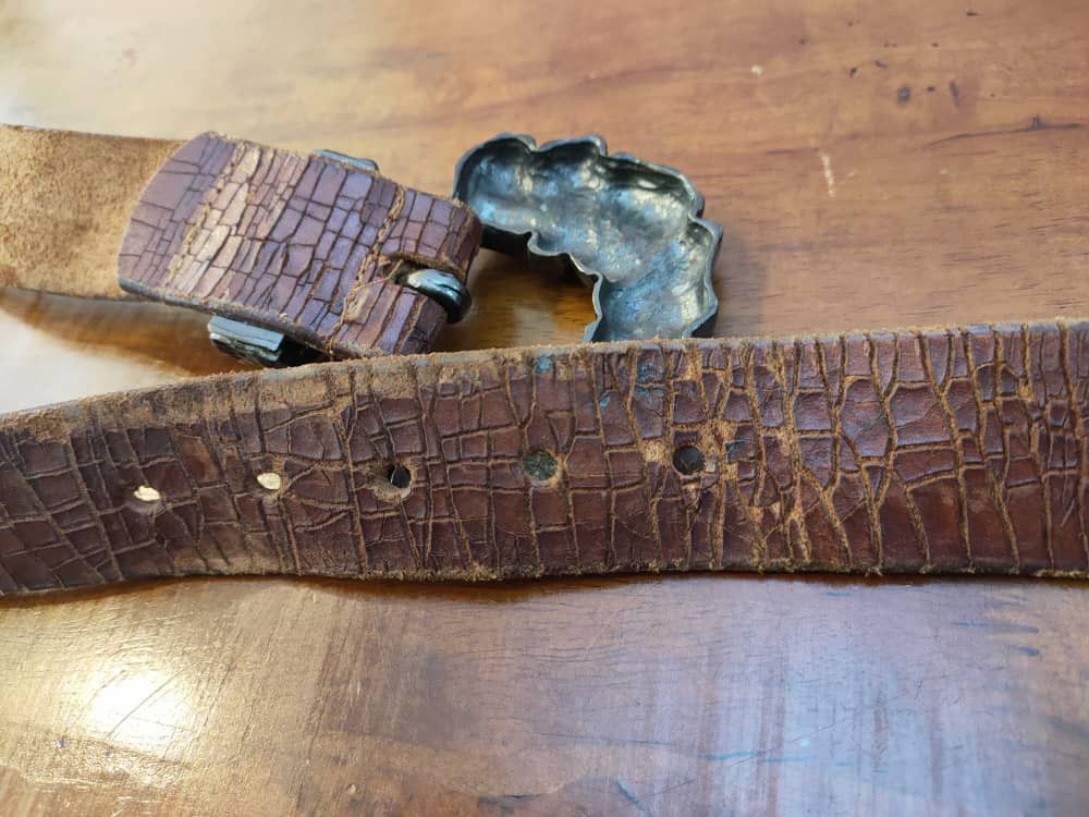 Leather Leather Belt Size ONE SIZE - 3 Thumbnail