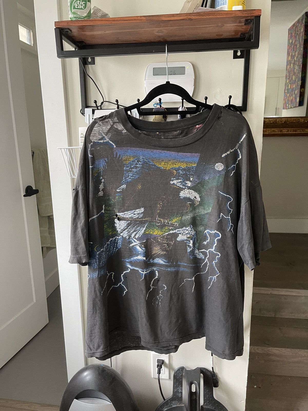 Harley Davidson × Vintage Vintage 90s Faded And Distressed American Thunder T Shirt Size US L / EU 52-54 / 3 - 6 Thumbnail