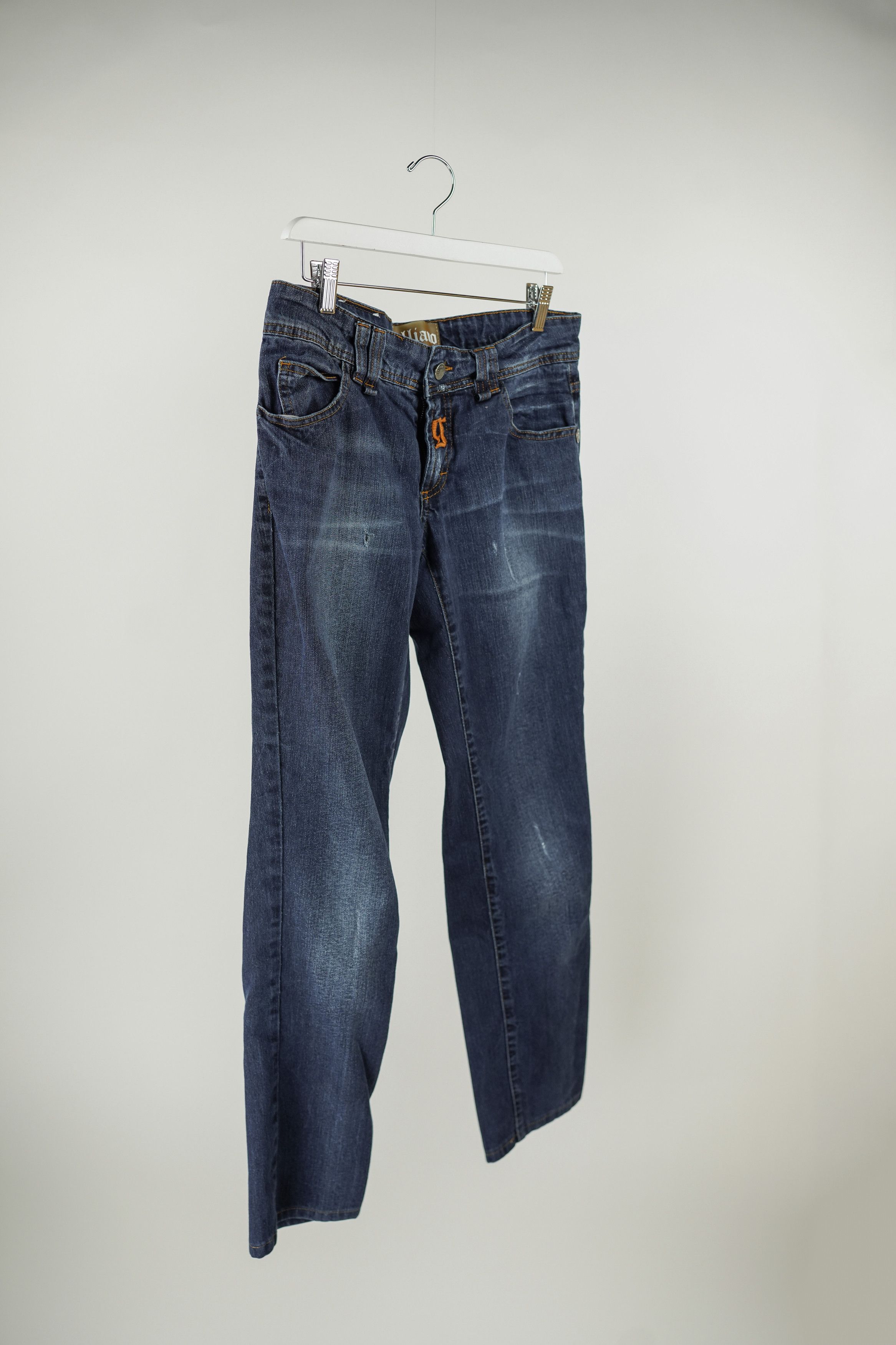 Medium Wash Distressed Low Rise Straight Leg SparkleJeans
