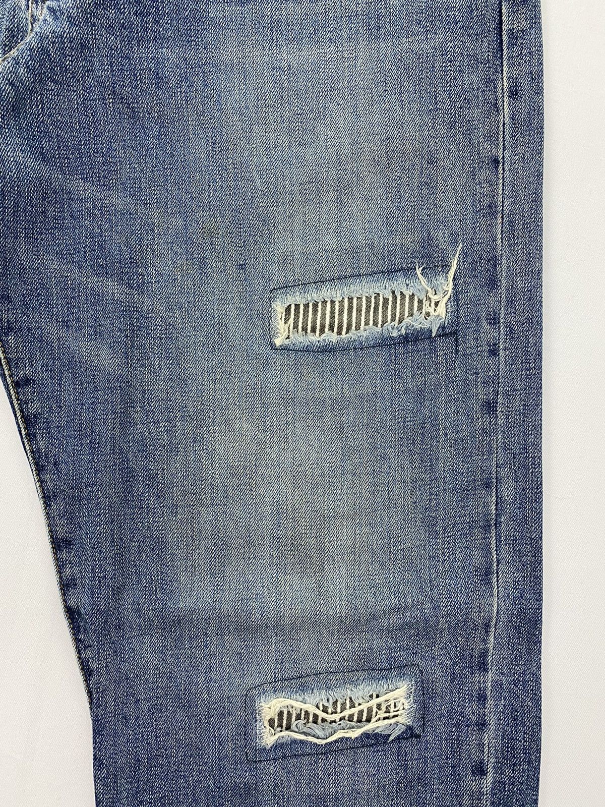 Japanese Brand Corisco Authentic Distressed Patchwork Denim Size US 31 - 11 Thumbnail