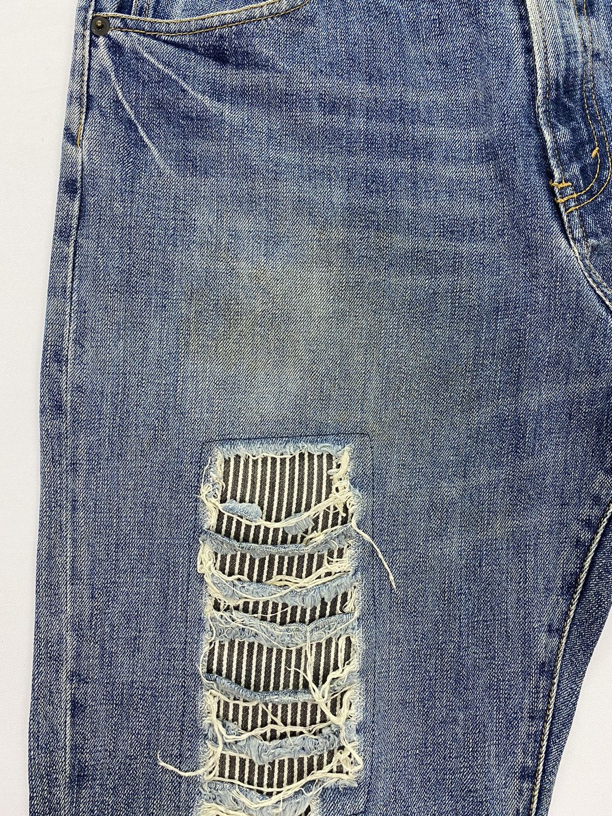 Japanese Brand Corisco Authentic Distressed Patchwork Denim Size US 31 - 10 Thumbnail