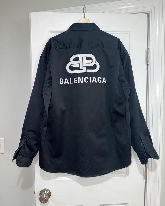 Balenciaga Balenciaga Logo Double Sleeve Button Up | Grailed