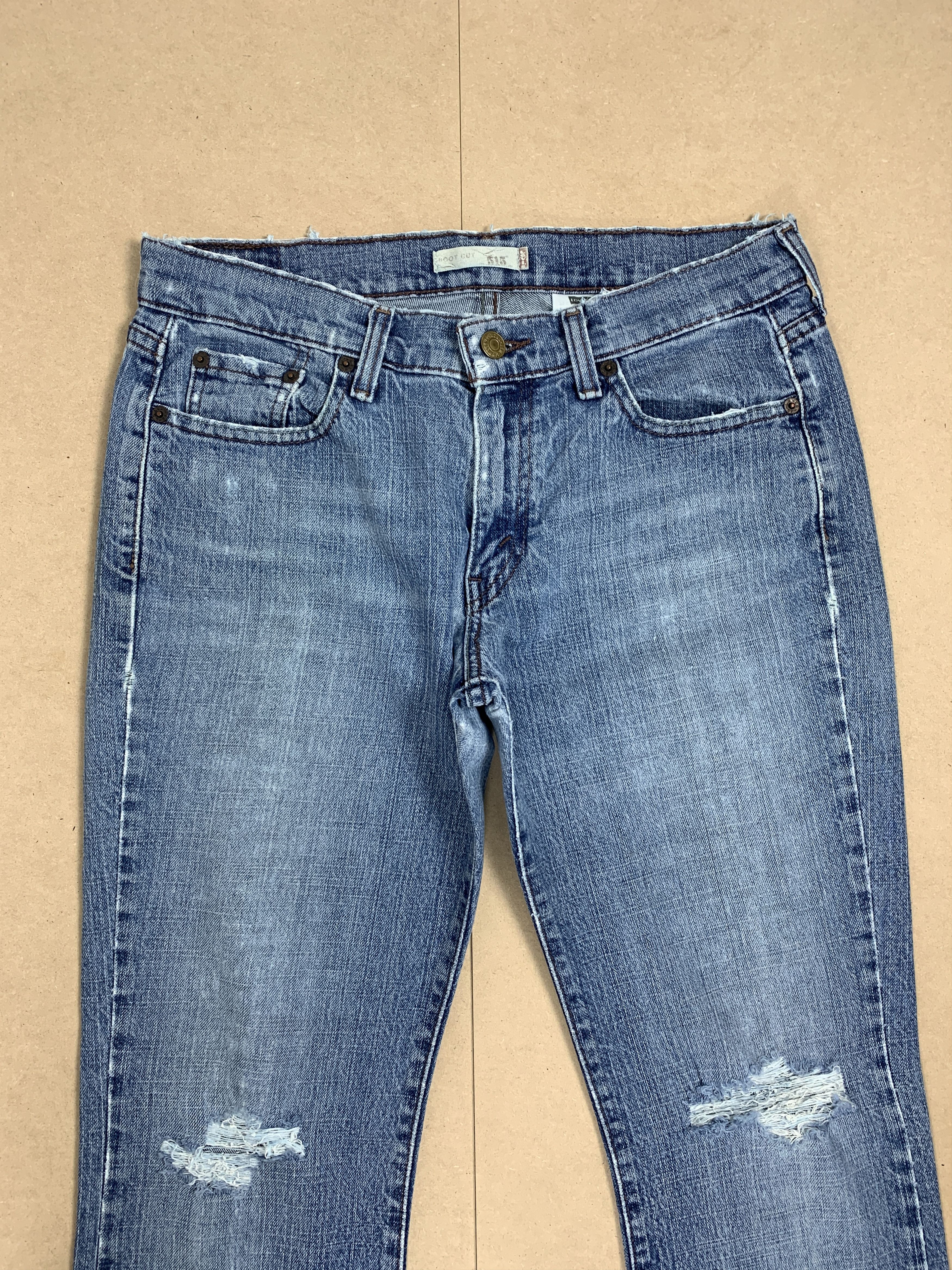 Levi's Vintage Levis 515 Boot Cut Distressed Faded Mid Wash Jeans Size 32" / US 10 / IT 46 - 2 Thumbnail