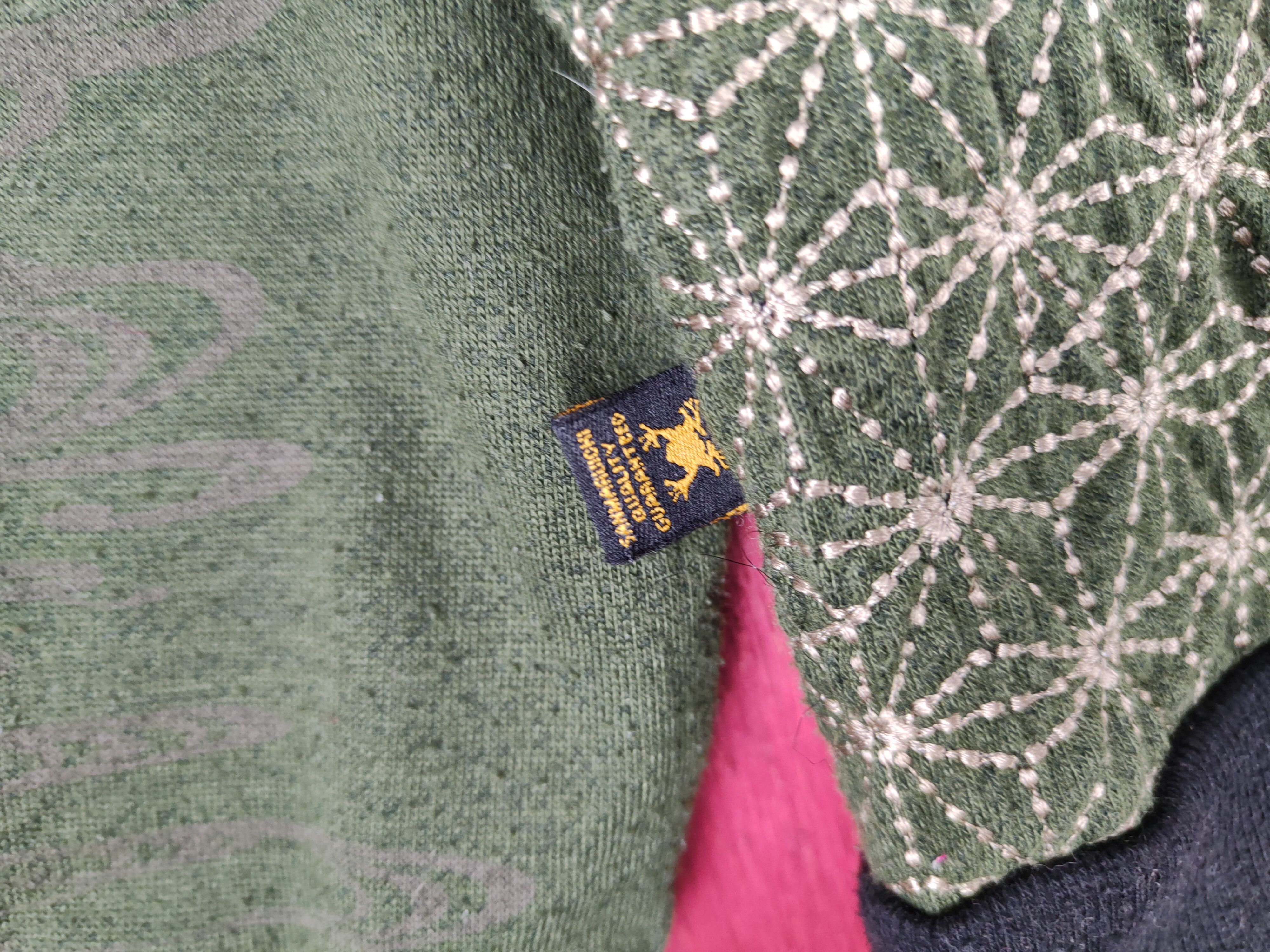 Japanese Brand San Maruichi Japan Shashiko Green Hoodie Sweater #S609DL Size US M / EU 48-50 / 2 - 19 Thumbnail