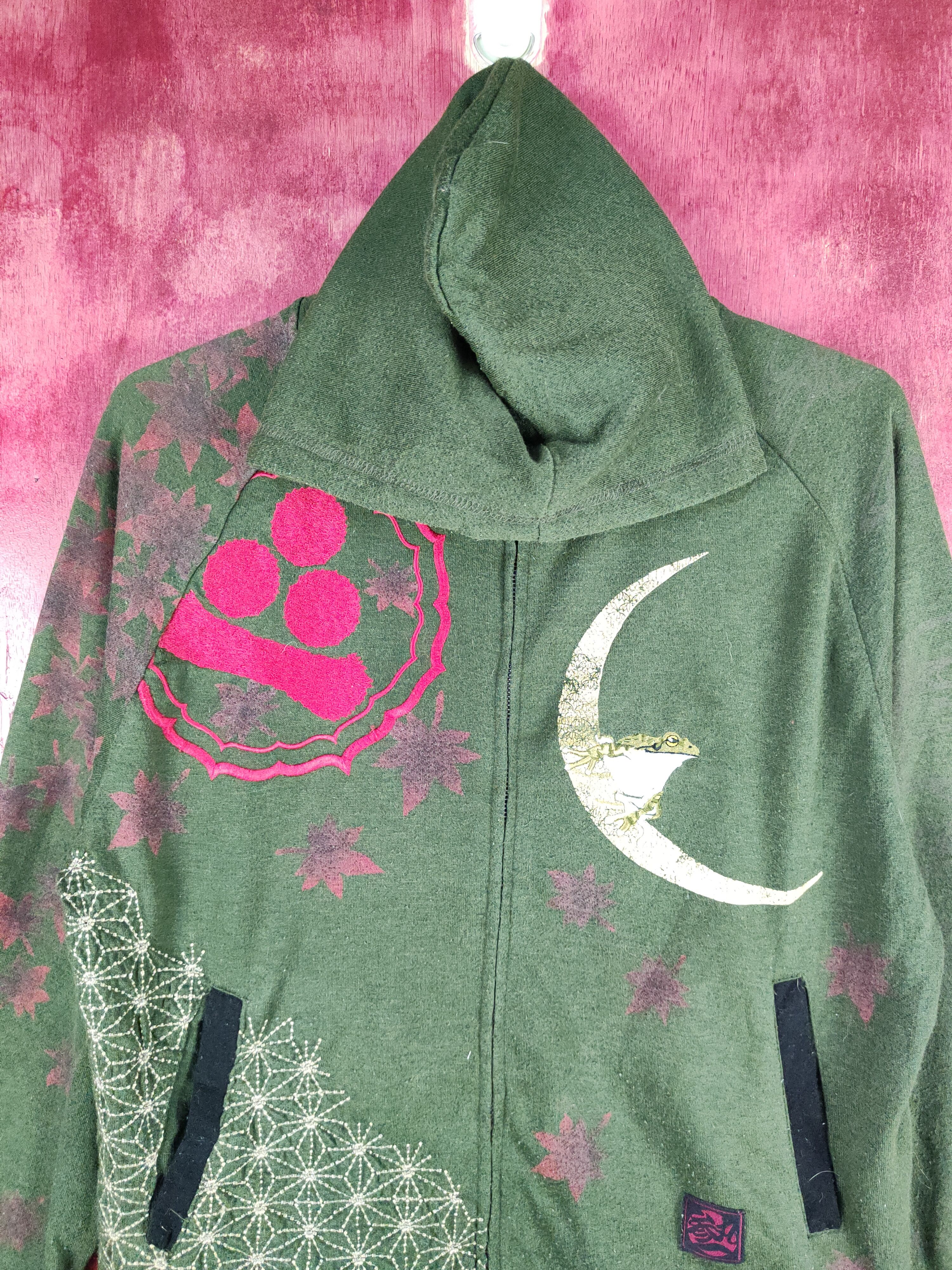 Japanese Brand San Maruichi Japan Shashiko Green Hoodie Sweater #S609DL Size US M / EU 48-50 / 2 - 2 Thumbnail