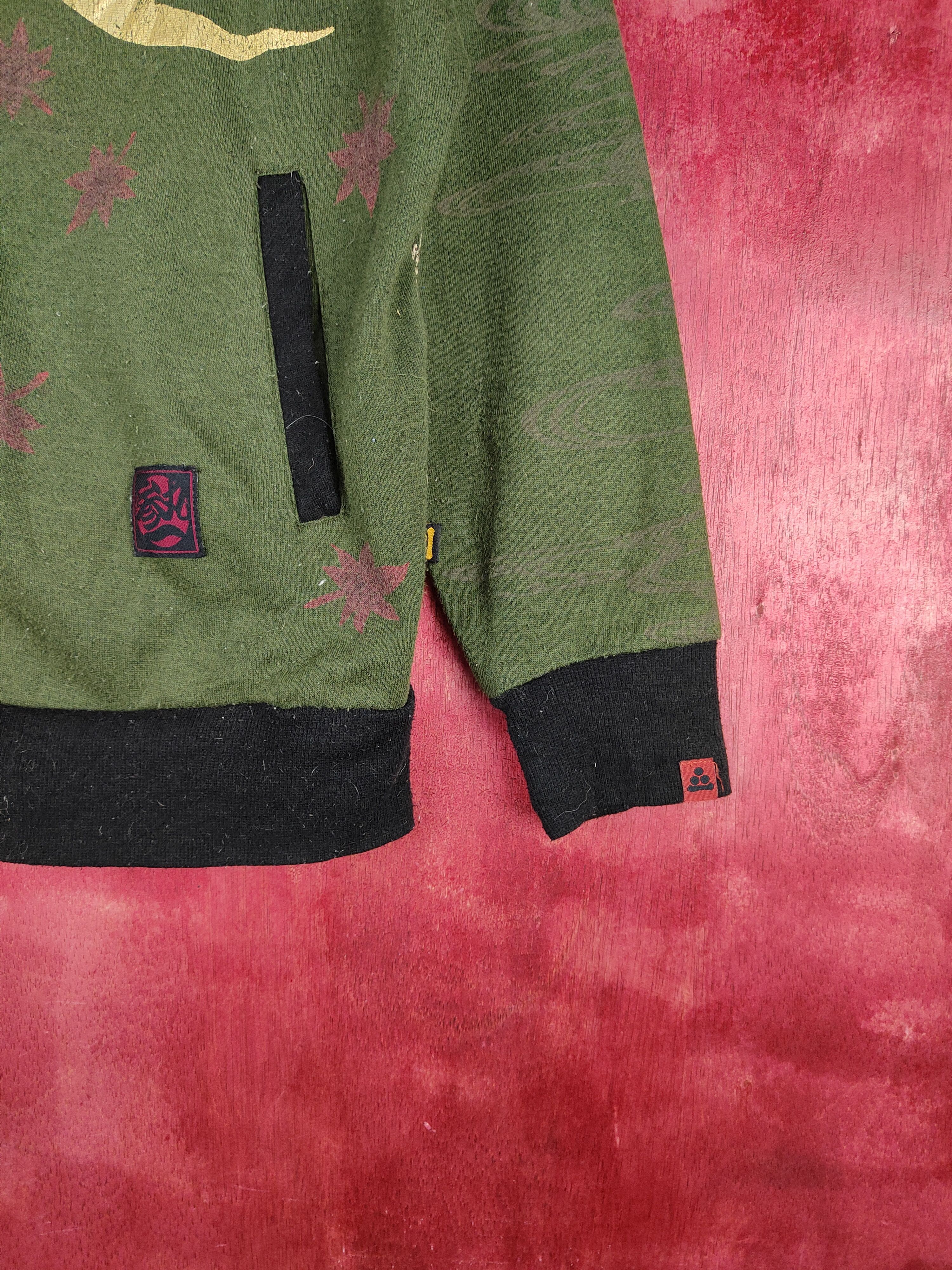 Japanese Brand San Maruichi Japan Shashiko Green Hoodie Sweater #S609DL Size US M / EU 48-50 / 2 - 10 Thumbnail
