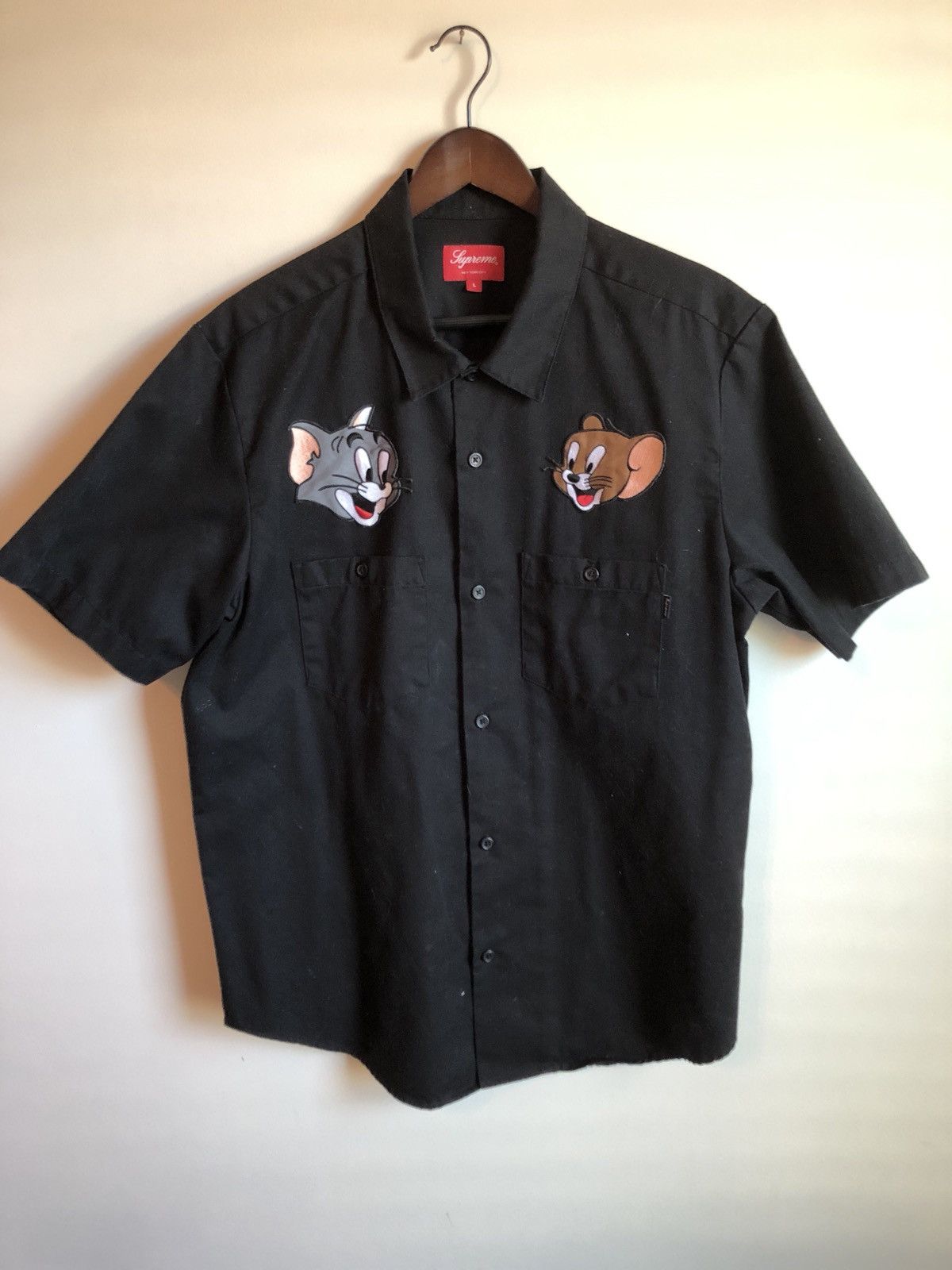 Supreme Supreme Tom and Jerry Work Shirt Black Size L Grailed