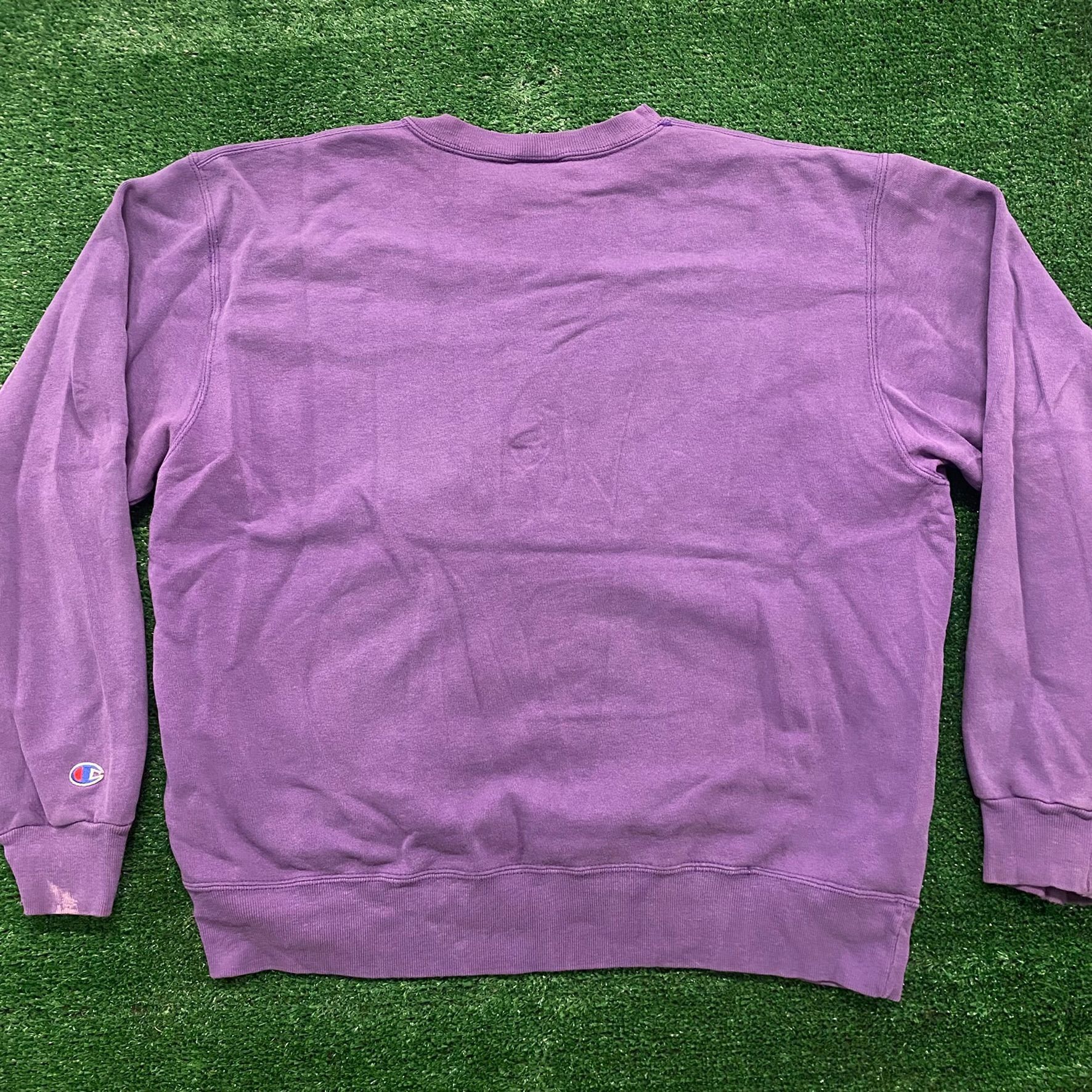Champion Champion Logo Crewneck Vintage 90s Purple Sweatshirt Size US XL / EU 56 / 4 - 4 Thumbnail