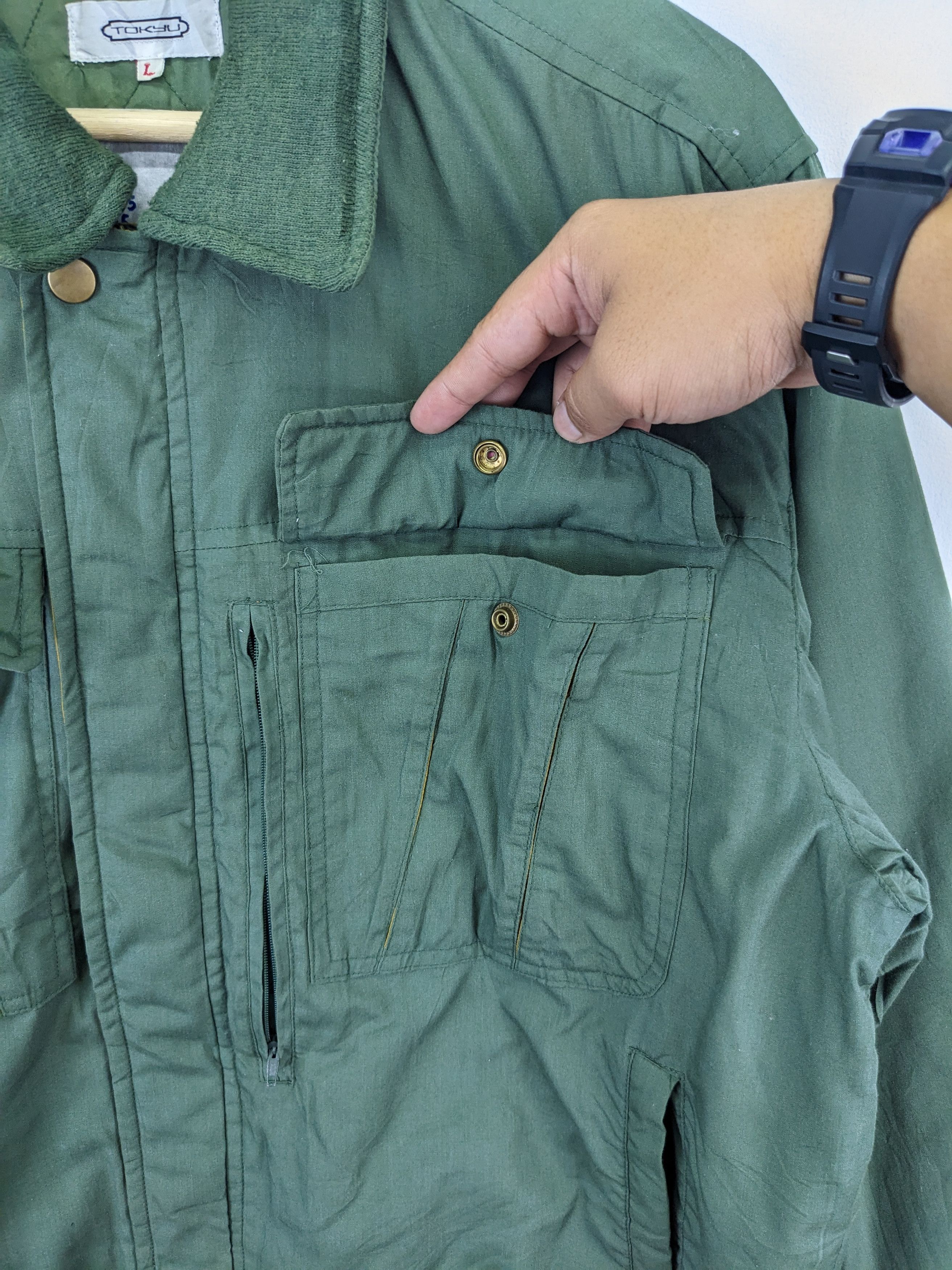 Japanese Brand × Vintage Vintage 90s Workers Jacket Military Style Size US L / EU 52-54 / 3 - 11 Thumbnail