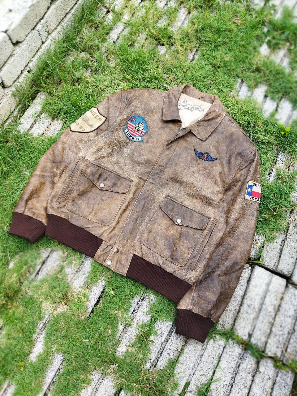 Vintage Vintage Pioneer Tomboy Voyager Flight Leather Jacket Size US M / EU 48-50 / 2 - 2 Thumbnail