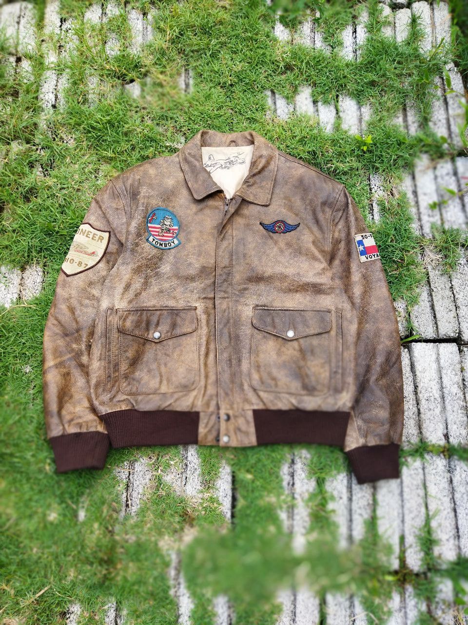 Vintage Vintage Pioneer Tomboy Voyager Flight Leather Jacket Size US M / EU 48-50 / 2 - 1 Thumbnail