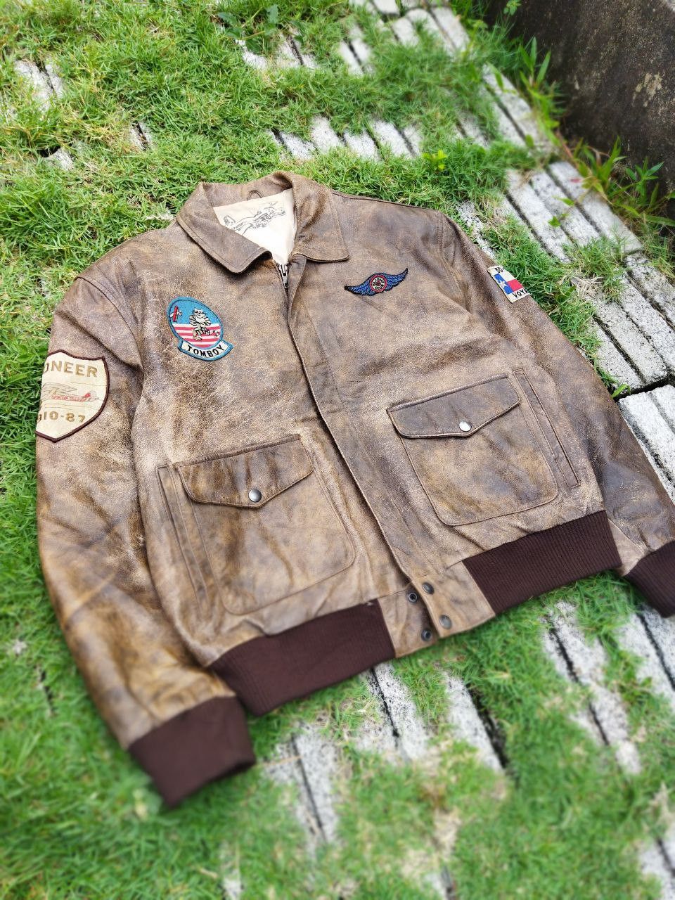 Vintage Vintage Pioneer Tomboy Voyager Flight Leather Jacket Size US M / EU 48-50 / 2 - 3 Thumbnail