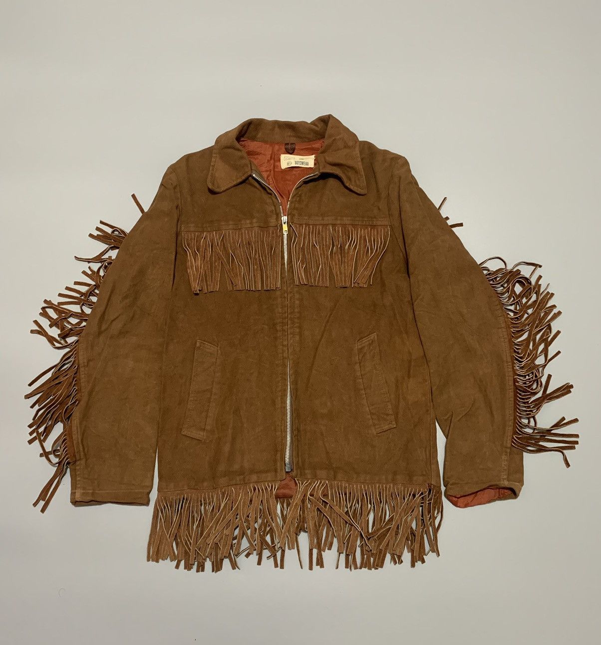 Vintage Boys 2024 Sears Leather Western Fringe JacketnVintage