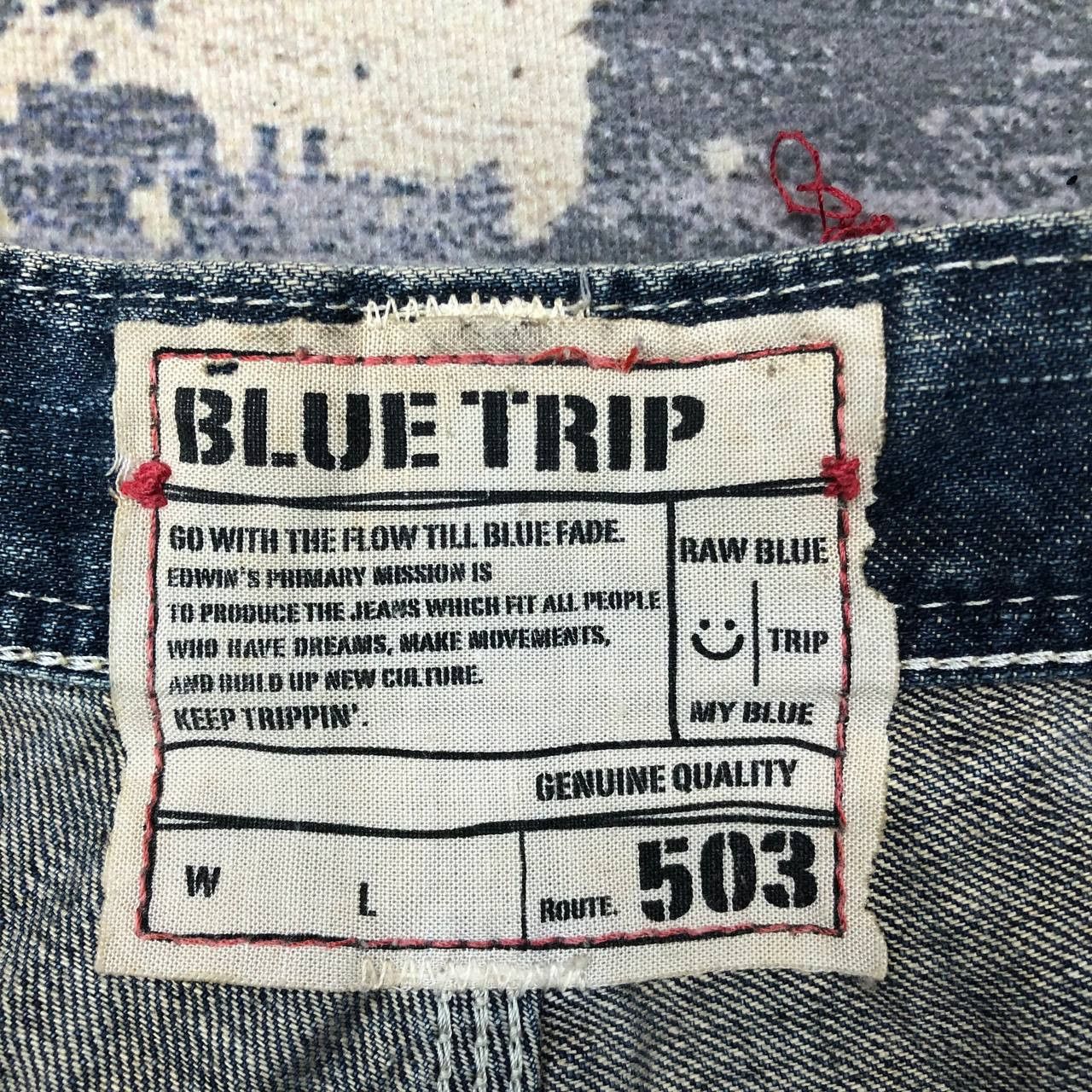 Edwin P364 BLUE TRIP 503 EDWIN CARGO JEANS DISTRESSED Size US 32 / EU 48 - 5 Thumbnail