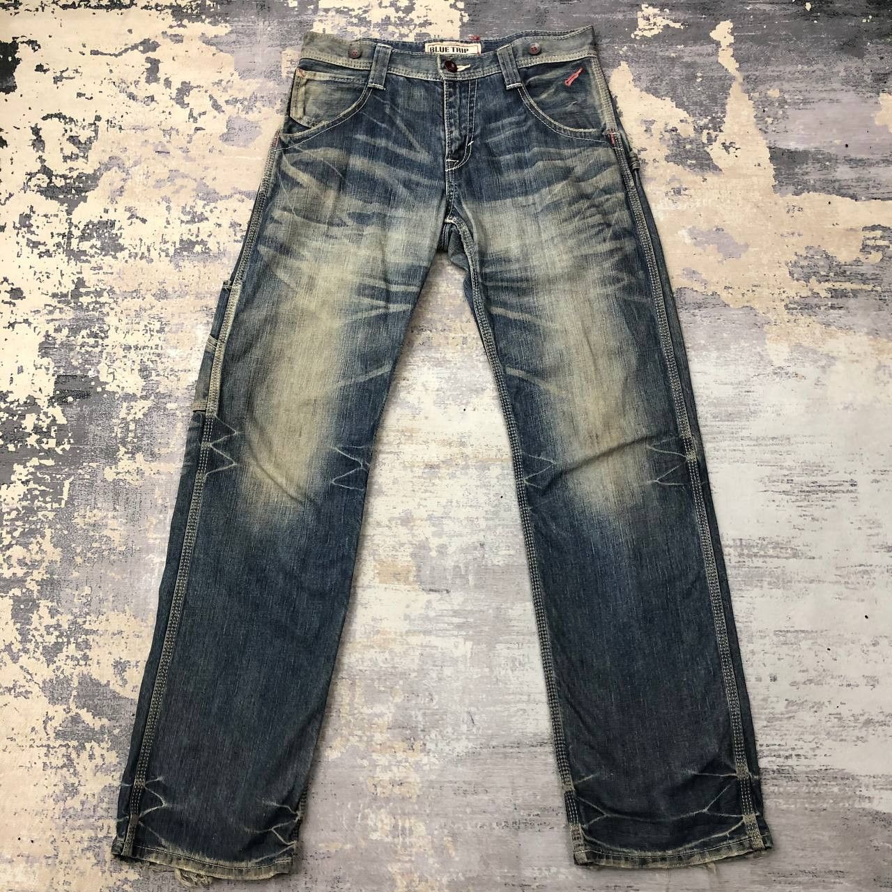 Edwin P364 BLUE TRIP 503 EDWIN CARGO JEANS DISTRESSED Size US 32 / EU 48 - 2 Thumbnail