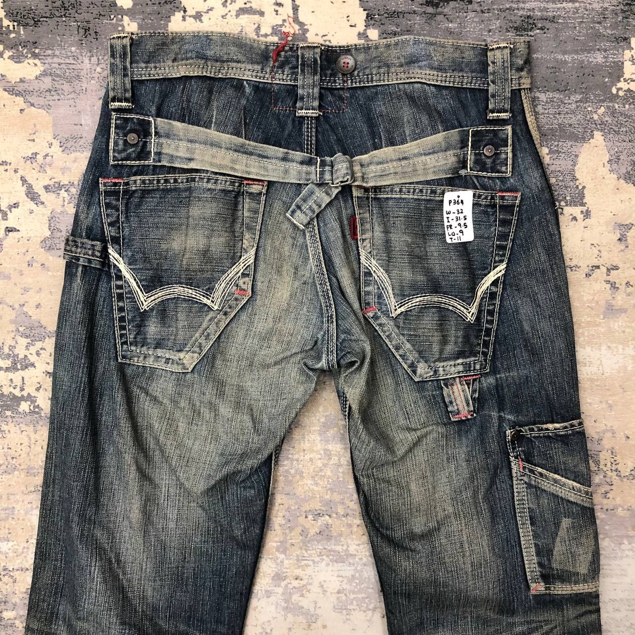 Edwin P364 BLUE TRIP 503 EDWIN CARGO JEANS DISTRESSED Size US 32 / EU 48 - 4 Thumbnail