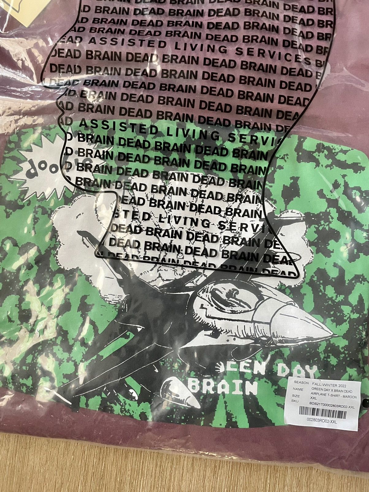 Brain Dead Brain Dead x Green Day Airplane T-Shirt - Maroon XXL Size US XXL / EU 58 / 5 - 3 Thumbnail
