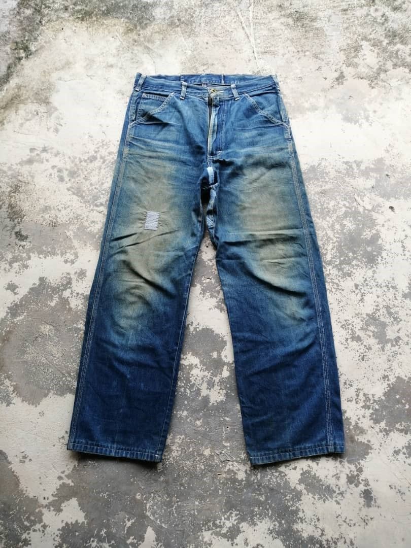 image of Rusty Distress Lee Workers Denim True Vintage Talon 42 in Rusty Distressed Denim, Men's (Size 31)