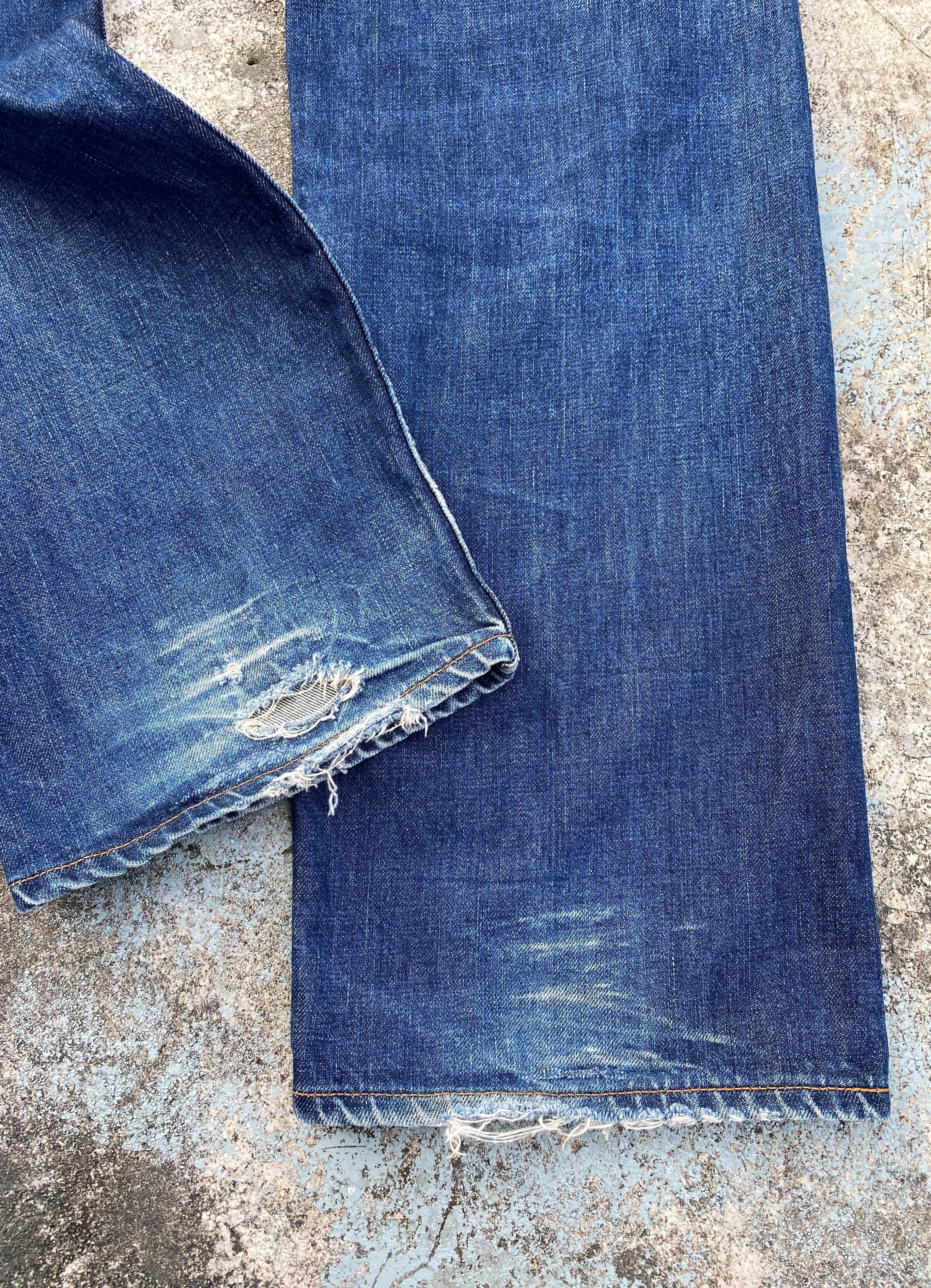 Levi's × Vintage 90s Vintage Distressed Levis 504 Redline Selvedge Jeans Size US 30 / EU 46 - 16 Thumbnail