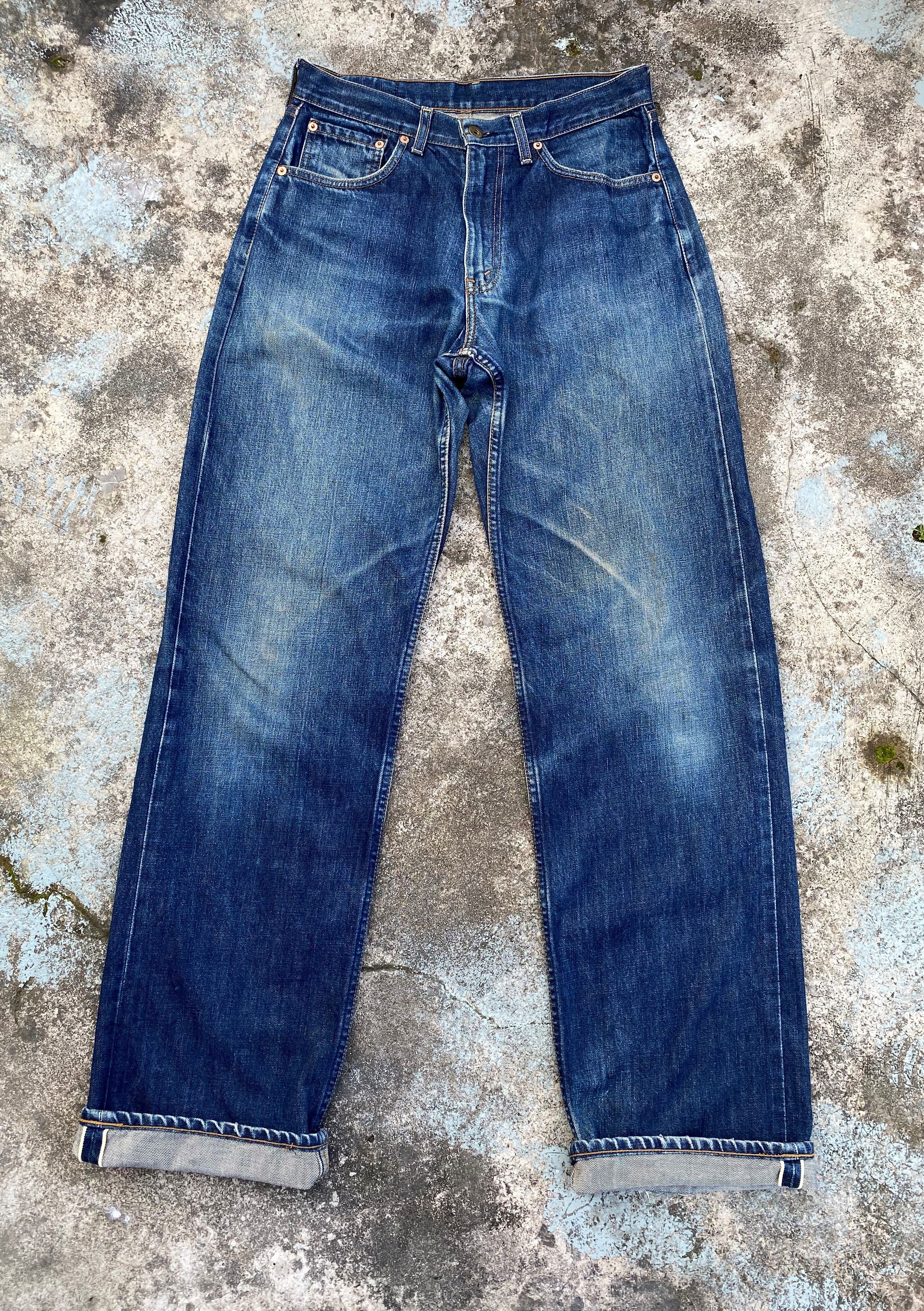Levi's × Vintage 90s Vintage Distressed Levis 504 Redline Selvedge Jeans Size US 30 / EU 46 - 1 Thumbnail
