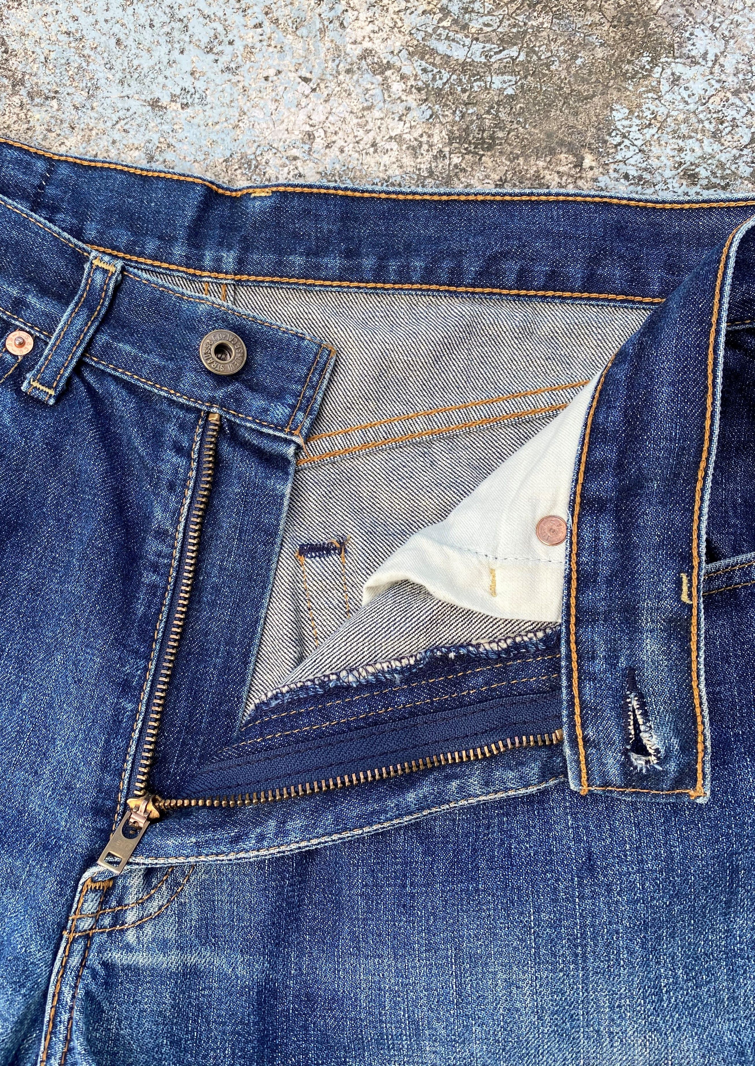 Levi's × Vintage 90s Vintage Distressed Levis 504 Redline Selvedge Jeans Size US 30 / EU 46 - 6 Thumbnail
