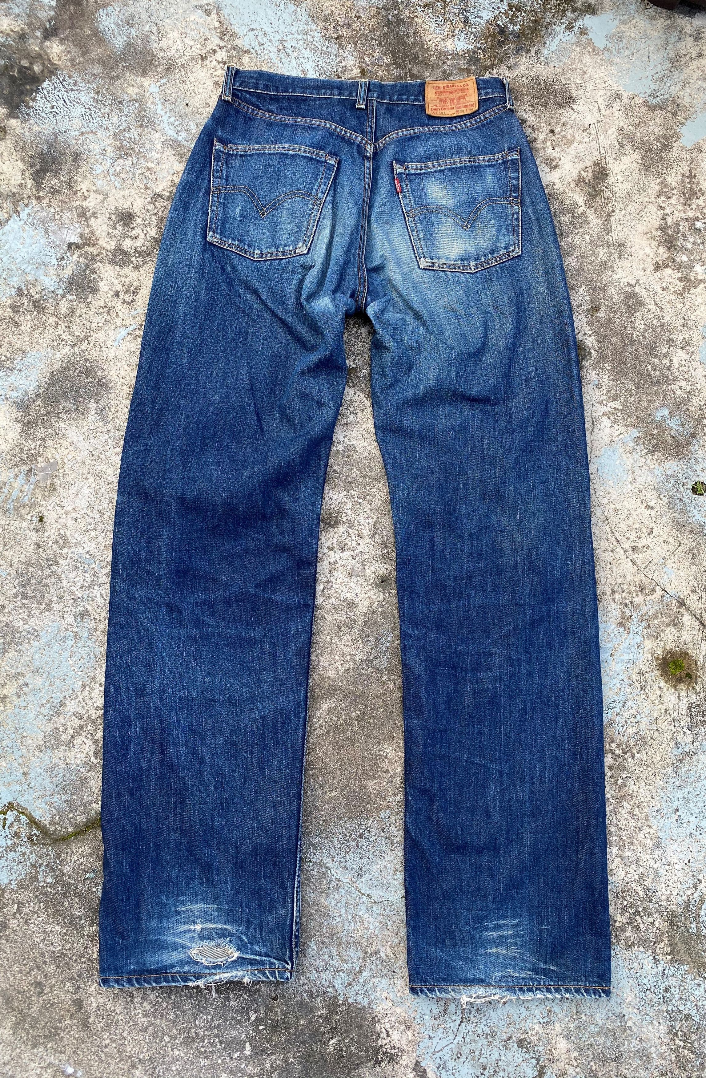 Levi's × Vintage 90s Vintage Distressed Levis 504 Redline Selvedge Jeans Size US 30 / EU 46 - 3 Thumbnail
