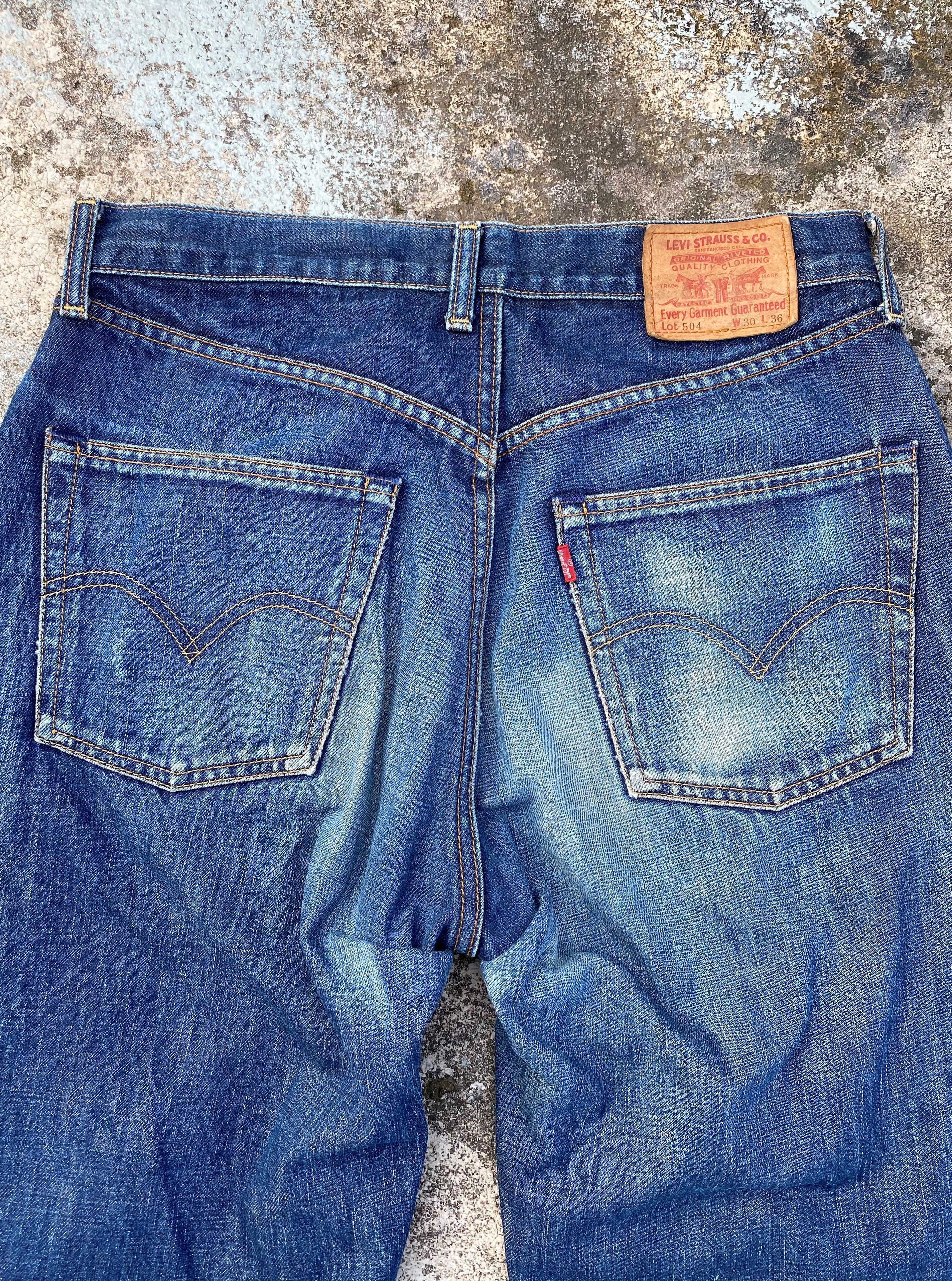 Levi's × Vintage 90s Vintage Distressed Levis 504 Redline Selvedge Jeans Size US 30 / EU 46 - 11 Thumbnail