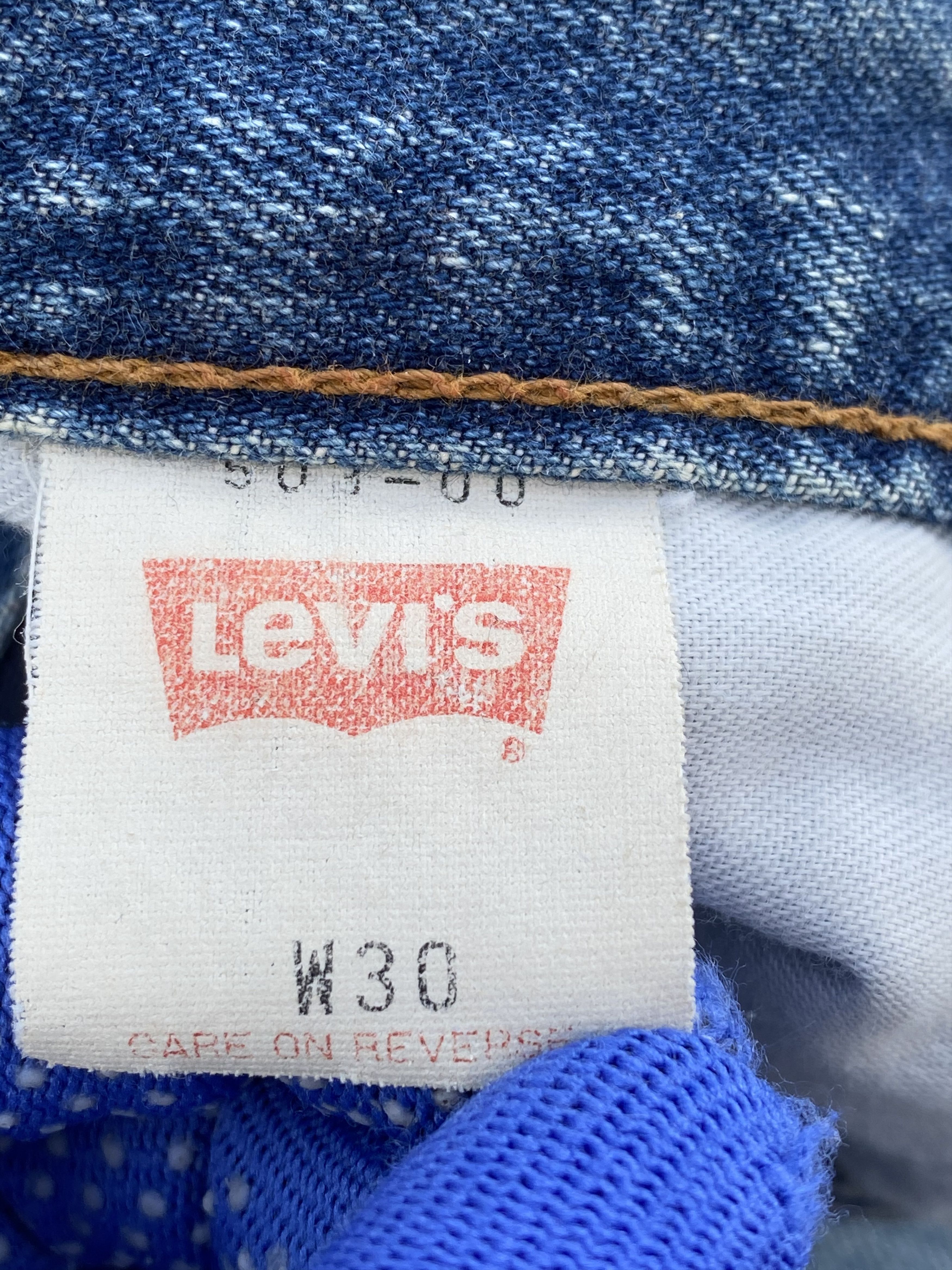 Levi's 90s Vintage Light Blue Wash Levis 503 Small E TabRedline Size US 29 - 10 Thumbnail