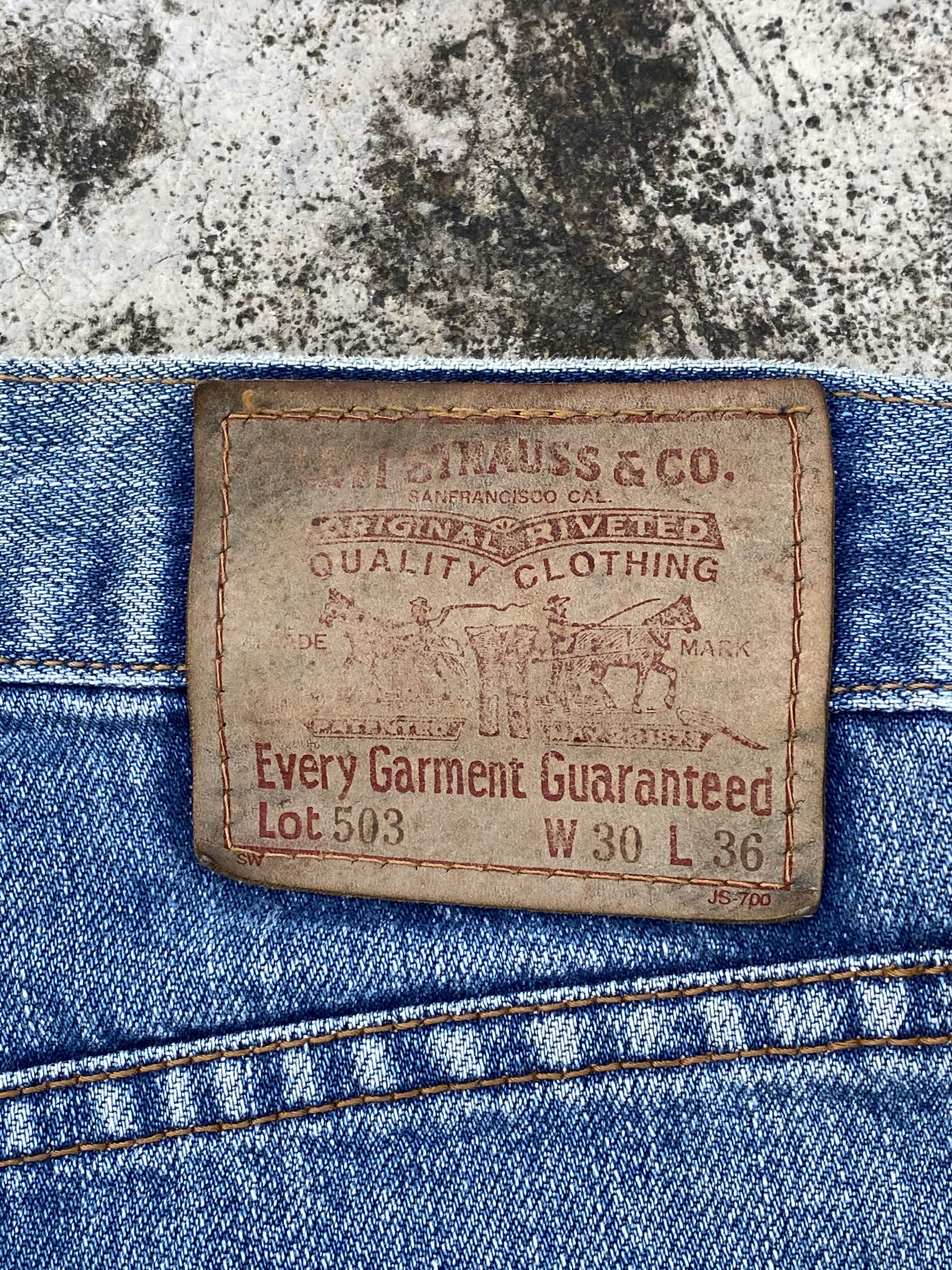Levi's 90s Vintage Light Blue Wash Levis 503 Small E TabRedline Size US 29 - 13 Thumbnail