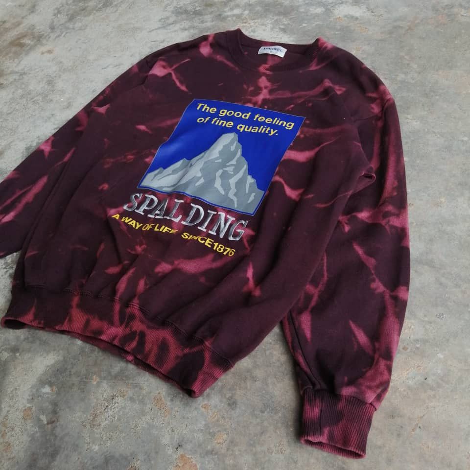 Spalding Spalding Custom Hand Bleached Tie Dye Sweatshirt Size US M / EU 48-50 / 2 - 3 Thumbnail