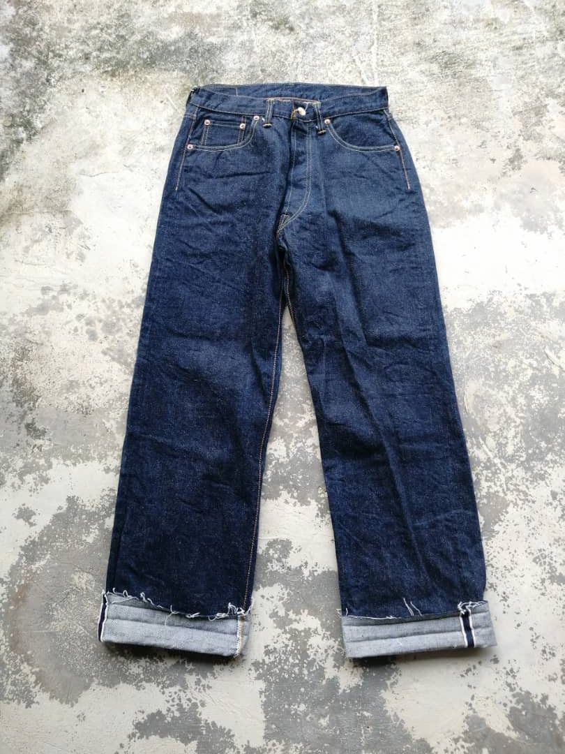 Indigo × The Silver Stone Japanese Silver Stone Redline Rebuild Cut Released Hem Size US 29 - 1 Thumbnail