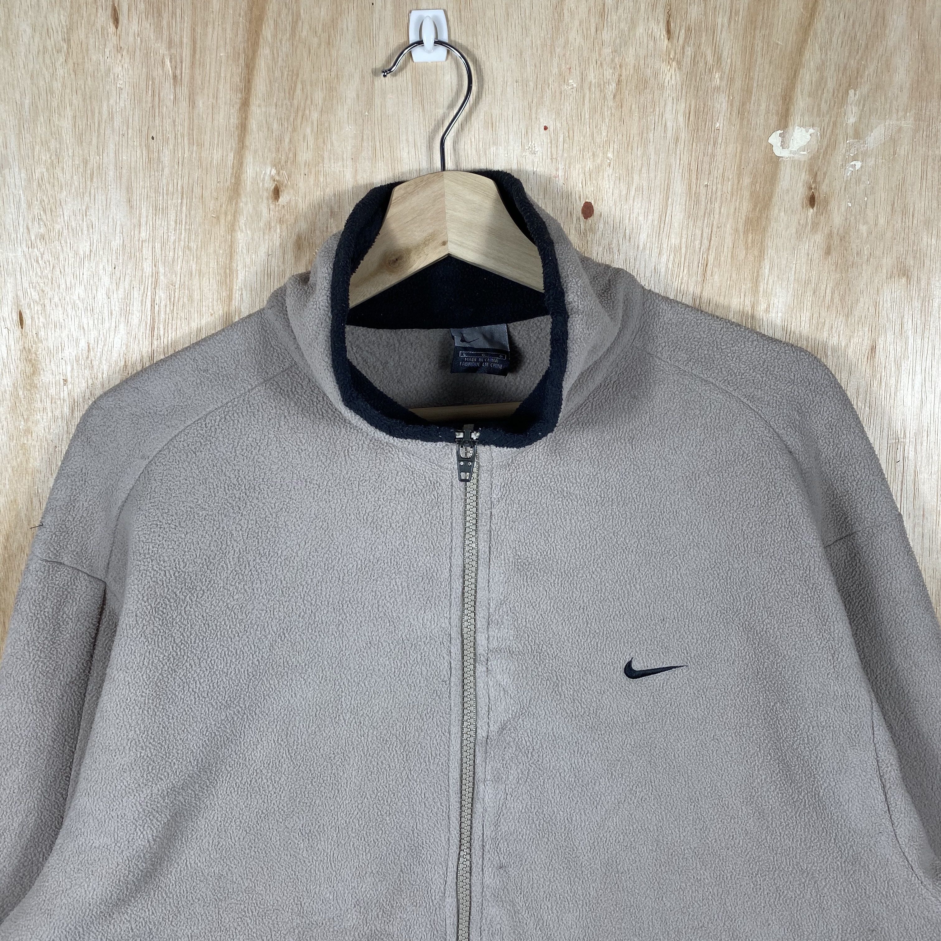 Nike Vintage Nike Fleece Zipper Jacket Sweaters Size US L / EU 52-54 / 3 - 3 Thumbnail