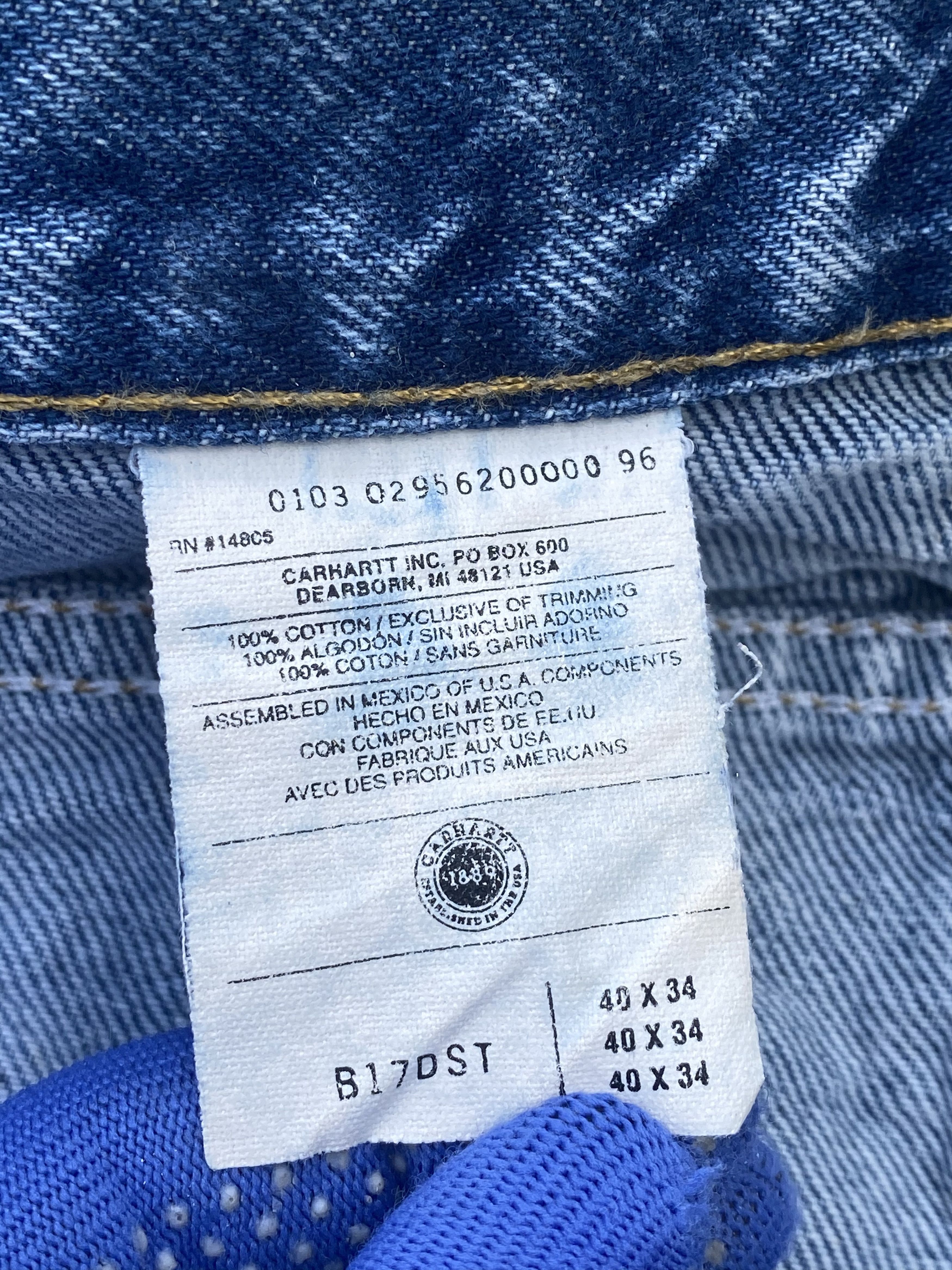 Carhartt × Vintage Vintage Carhatt Stone Wash Blue Denim Size 40 x 34 Size US 40 / EU 56 - 11 Thumbnail