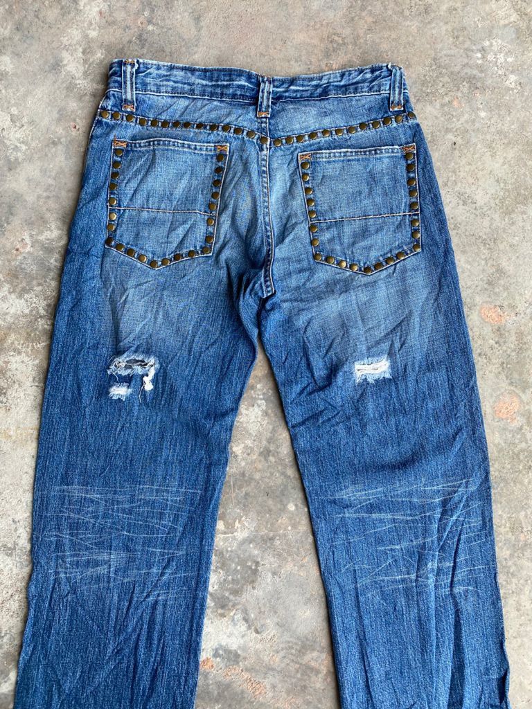 Japanese Brand Light Wash Japanese Semantic Design Distressed Denim Size US 31 - 13 Thumbnail