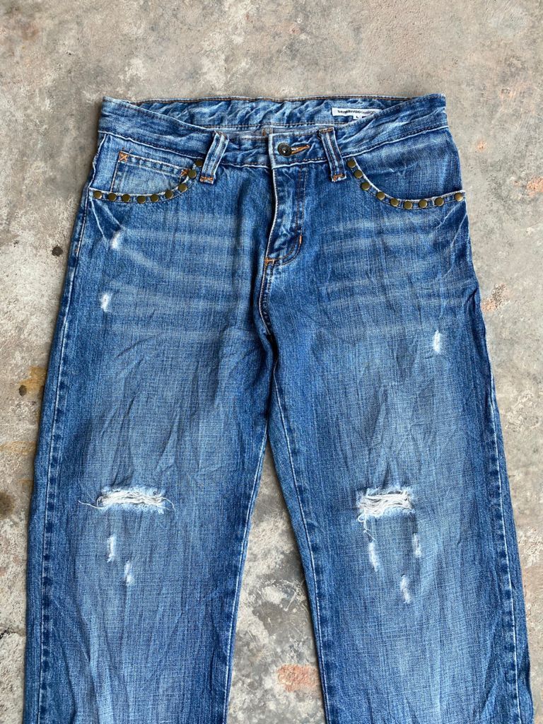 Japanese Brand Light Wash Japanese Semantic Design Distressed Denim Size US 31 - 3 Thumbnail