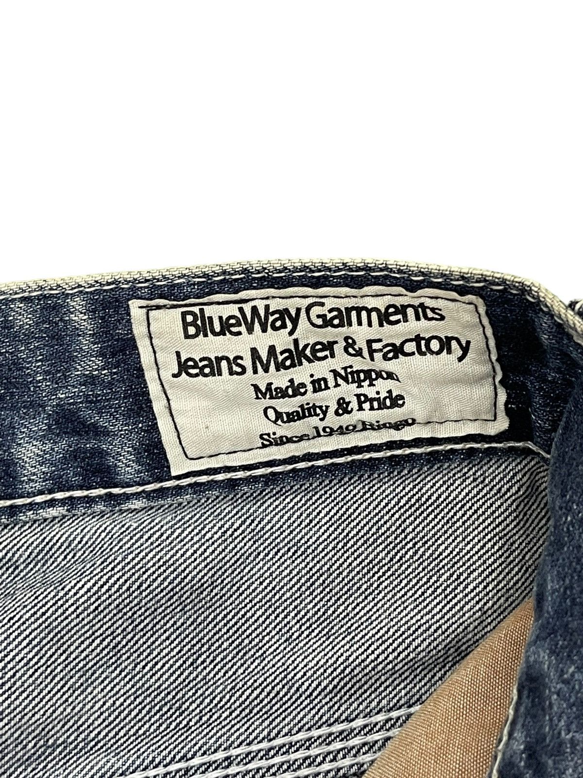 Japanese Brand Flare Jeans Blue Way Japan Distress Denim Acid Wash 6🟦 Size US 31 - 11 Thumbnail