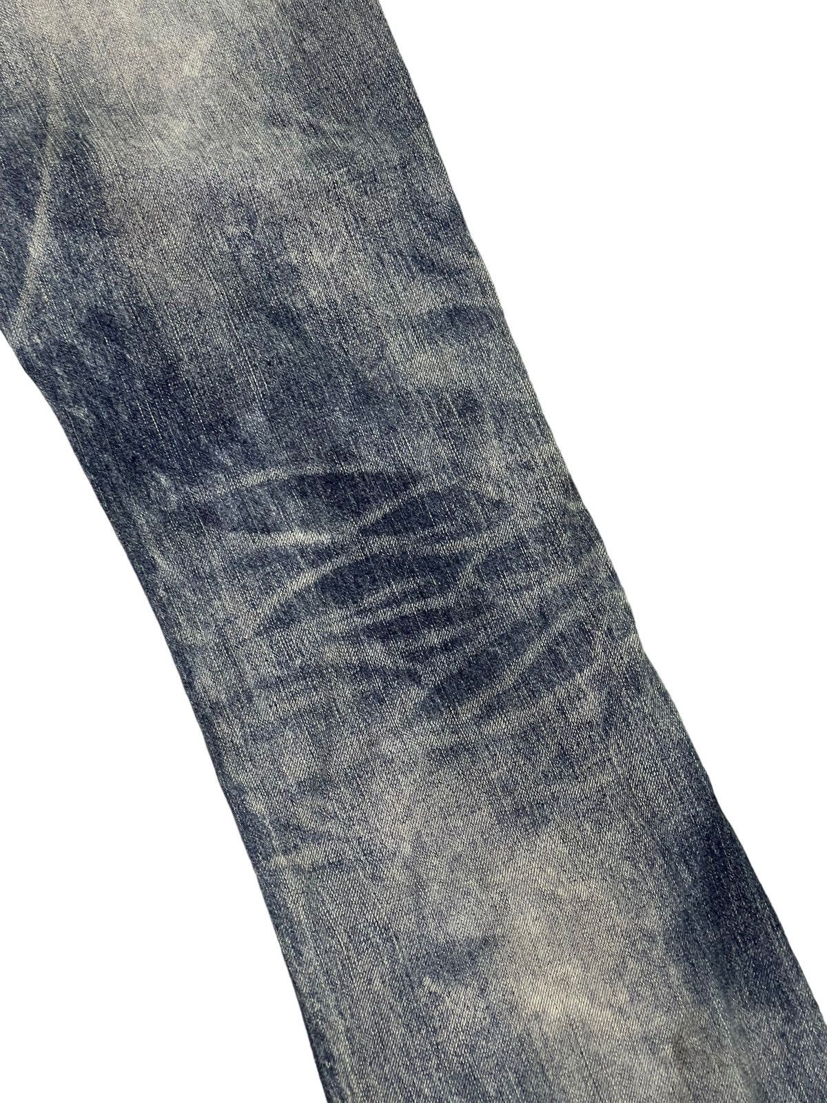 Japanese Brand Flare Jeans Blue Way Japan Distress Denim Acid Wash 6🟦 Size US 31 - 19 Thumbnail