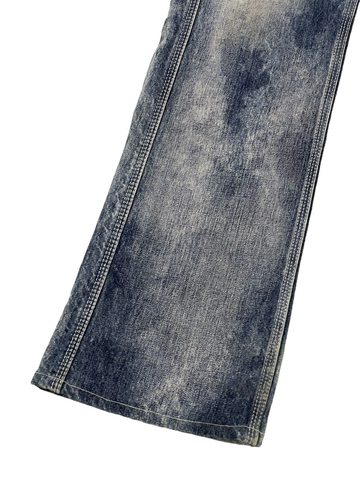 Japanese Brand Flare Jeans Blue Way Japan Distress Denim Acid Wash 6🟦 Size US 31 - 5 Thumbnail