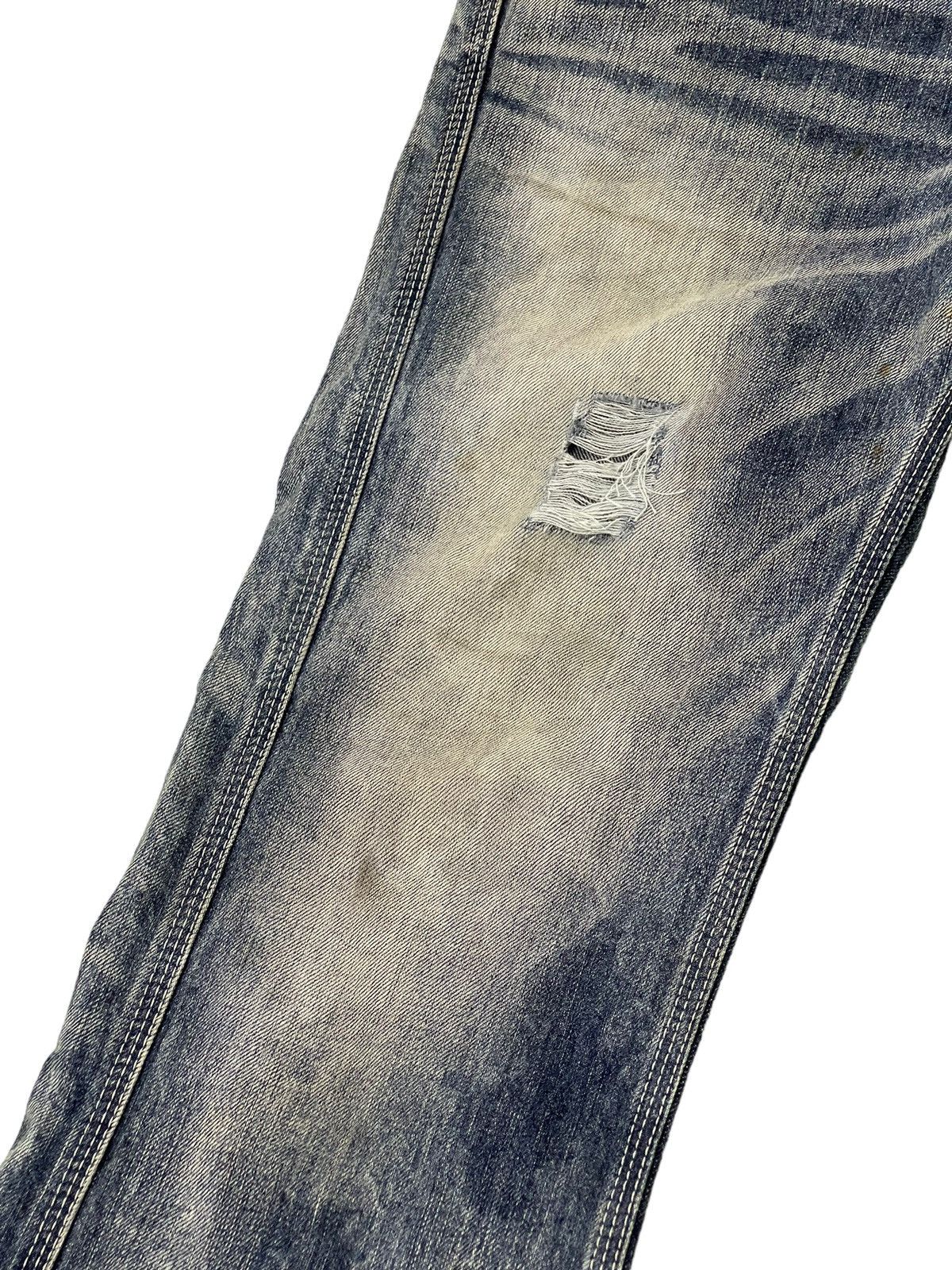 Japanese Brand Flare Jeans Blue Way Japan Distress Denim Acid Wash 6🟦 Size US 31 - 7 Thumbnail