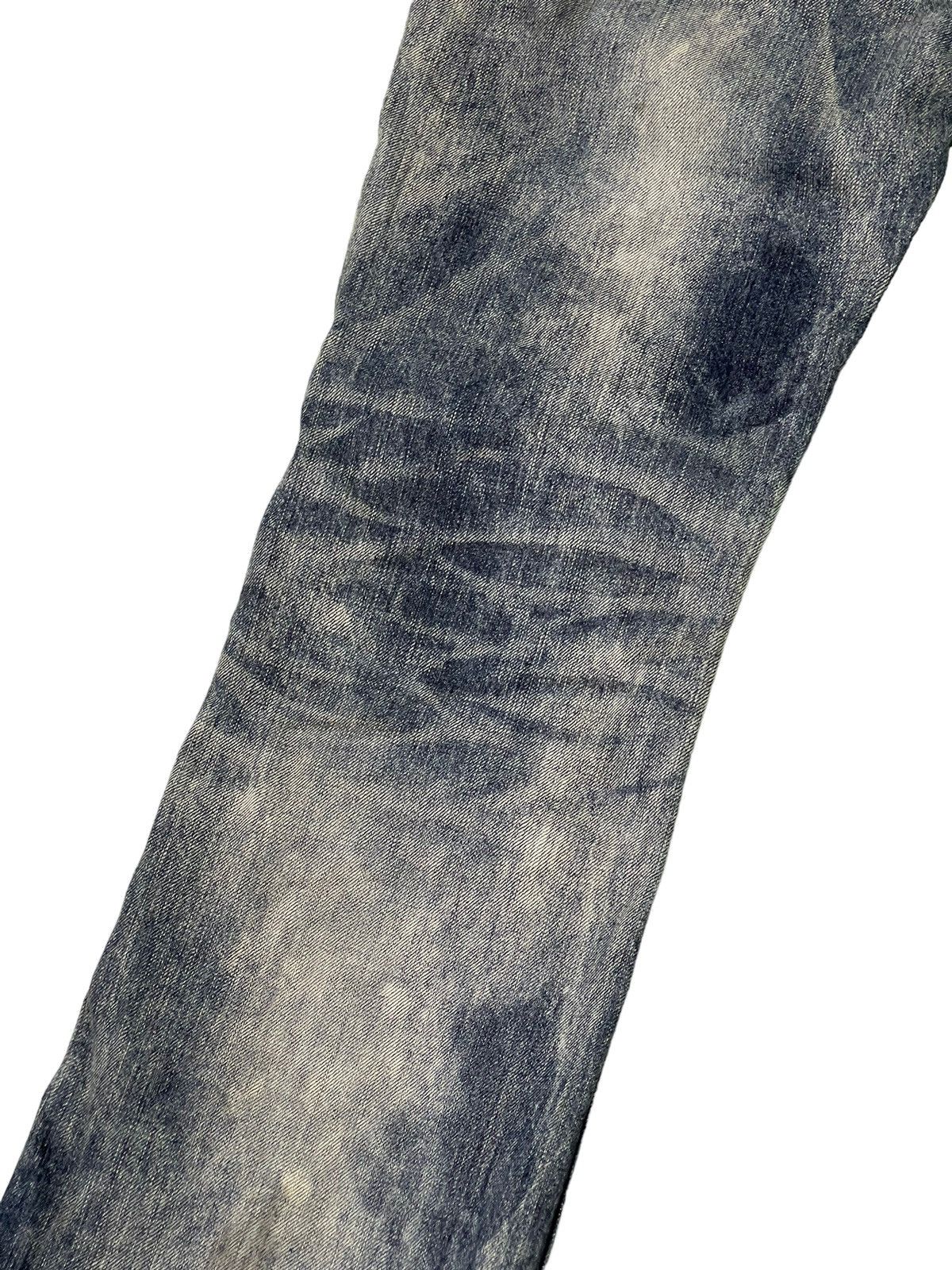 Japanese Brand Flare Jeans Blue Way Japan Distress Denim Acid Wash 6🟦 Size US 31 - 18 Thumbnail