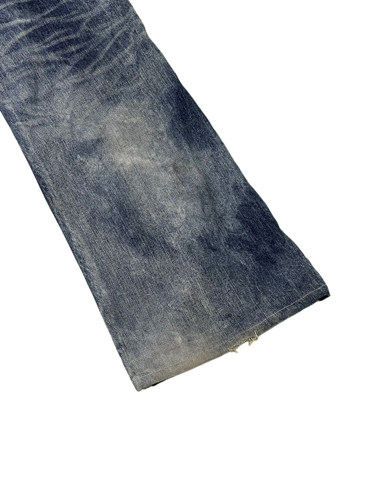 Japanese Brand Flare Jeans Blue Way Japan Distress Denim Acid Wash 6🟦 Size US 31 - 16 Thumbnail