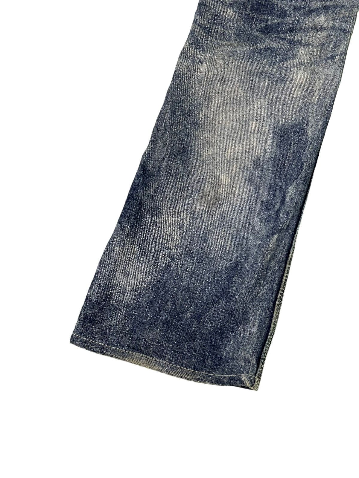 Japanese Brand Flare Jeans Blue Way Japan Distress Denim Acid Wash 6🟦 Size US 31 - 17 Thumbnail