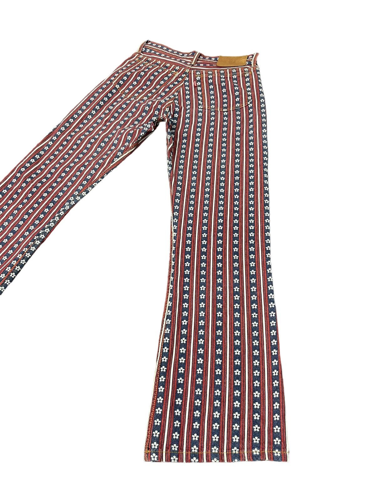 Hysteric Glamour Flare Jeans Ozone Community Brocade Striped Boot Cut 7🟦 Size US 27 - 13 Thumbnail