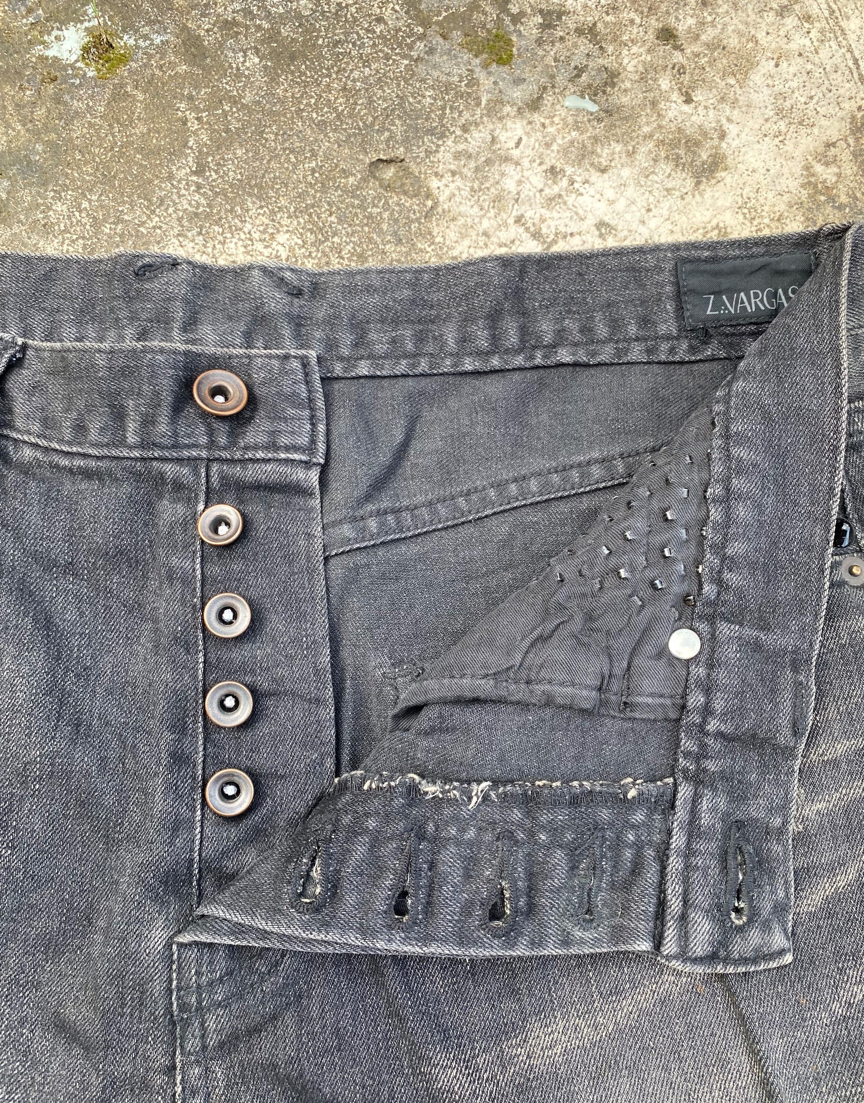 Japanese Brand Crazy Hardcore Spike Seditionaries Black Wash Jeans Size US 34 / EU 50 - 8 Thumbnail