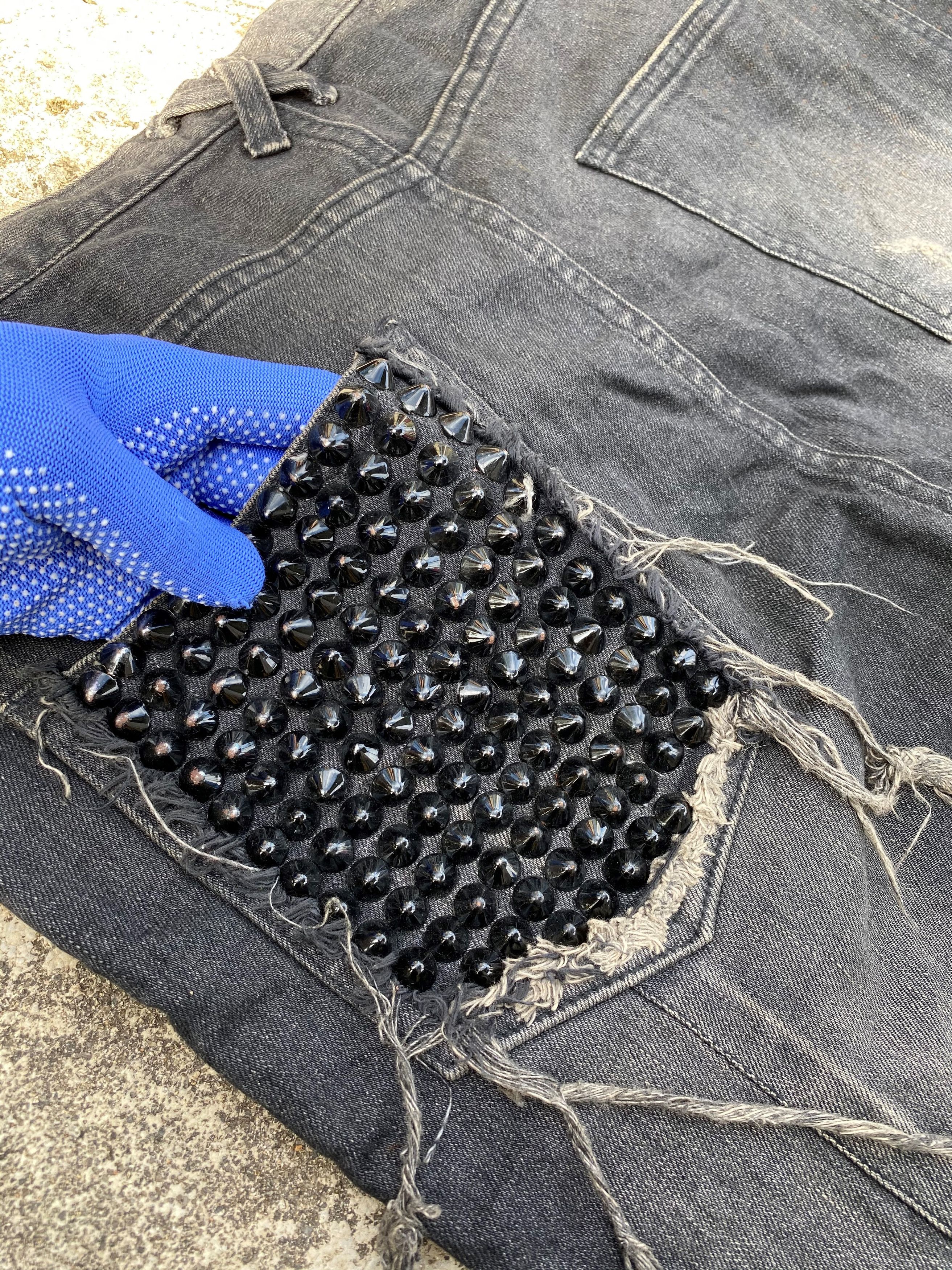 Japanese Brand Crazy Hardcore Spike Seditionaries Black Wash Jeans Size US 34 / EU 50 - 3 Thumbnail