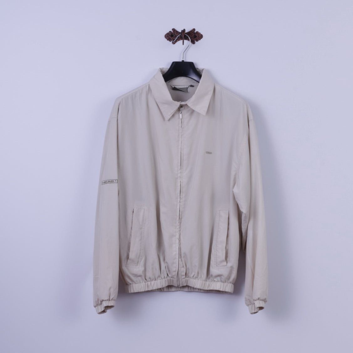 Vintage Head Men L Jacket Beige Lightweight Zip Up Vintage 5334 Size US L / EU 52-54 / 3 - 2 Thumbnail