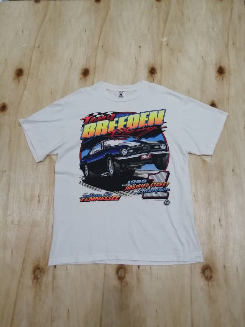 NASCAR × Vintage Vintage 90s Tony Breeden Racing Tees 90's Size US L / EU 52-54 / 3 - 1 Thumbnail