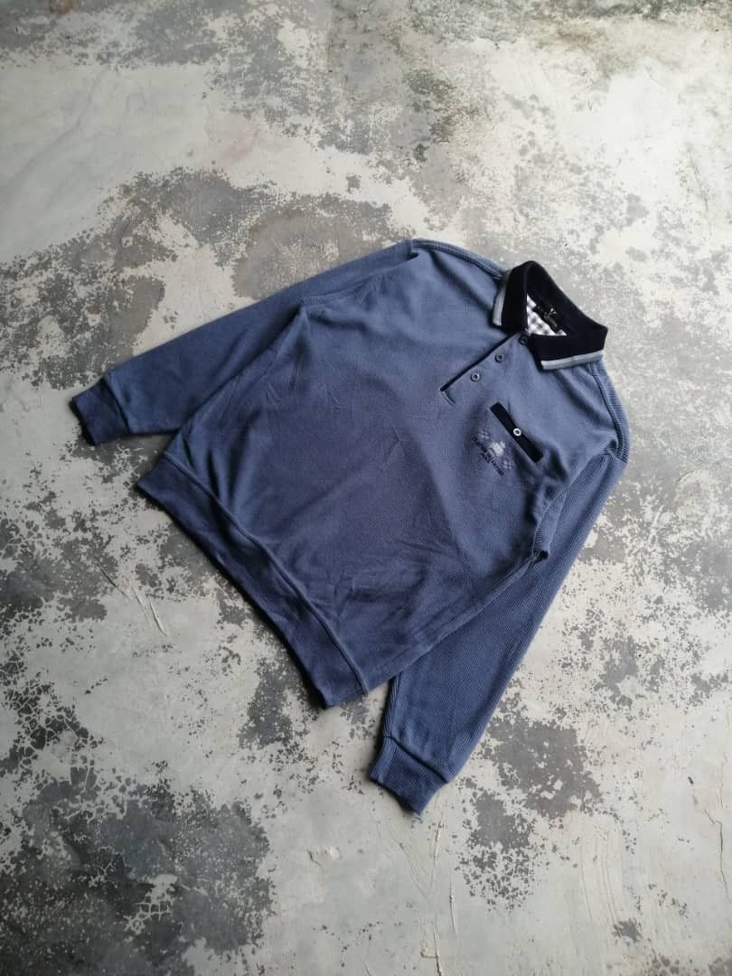 Valentino × Vintage Vintage Claudio Valentino Paris Collar Sweatshirt Size US L / EU 52-54 / 3 - 2 Thumbnail