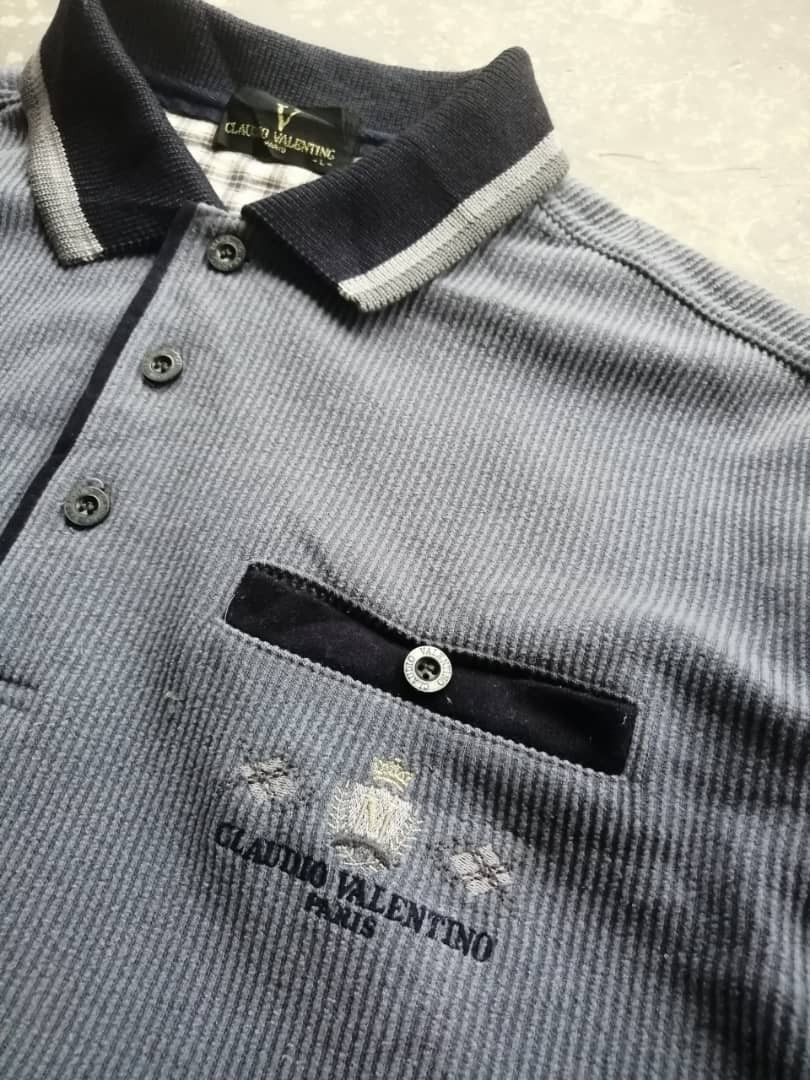 Valentino × Vintage Vintage Claudio Valentino Paris Collar Sweatshirt Size US L / EU 52-54 / 3 - 5 Thumbnail