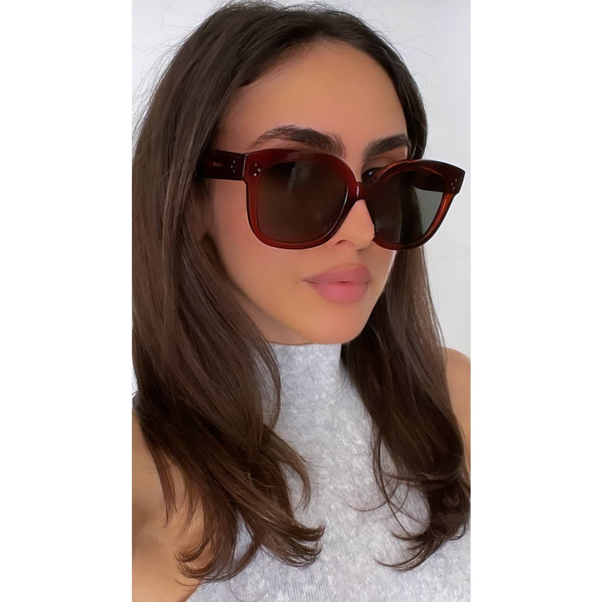 Celine NEW Celine CL4002UN New Audrey Sunglasses in Burgundy Grailed